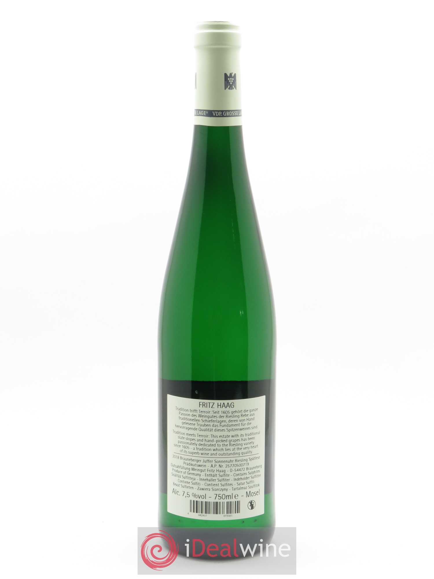 Riesling Fritz Haag Brauneberger Juffer Sonnenuhr Spätlese  2018 - Lotto di 1 bottiglia - 1