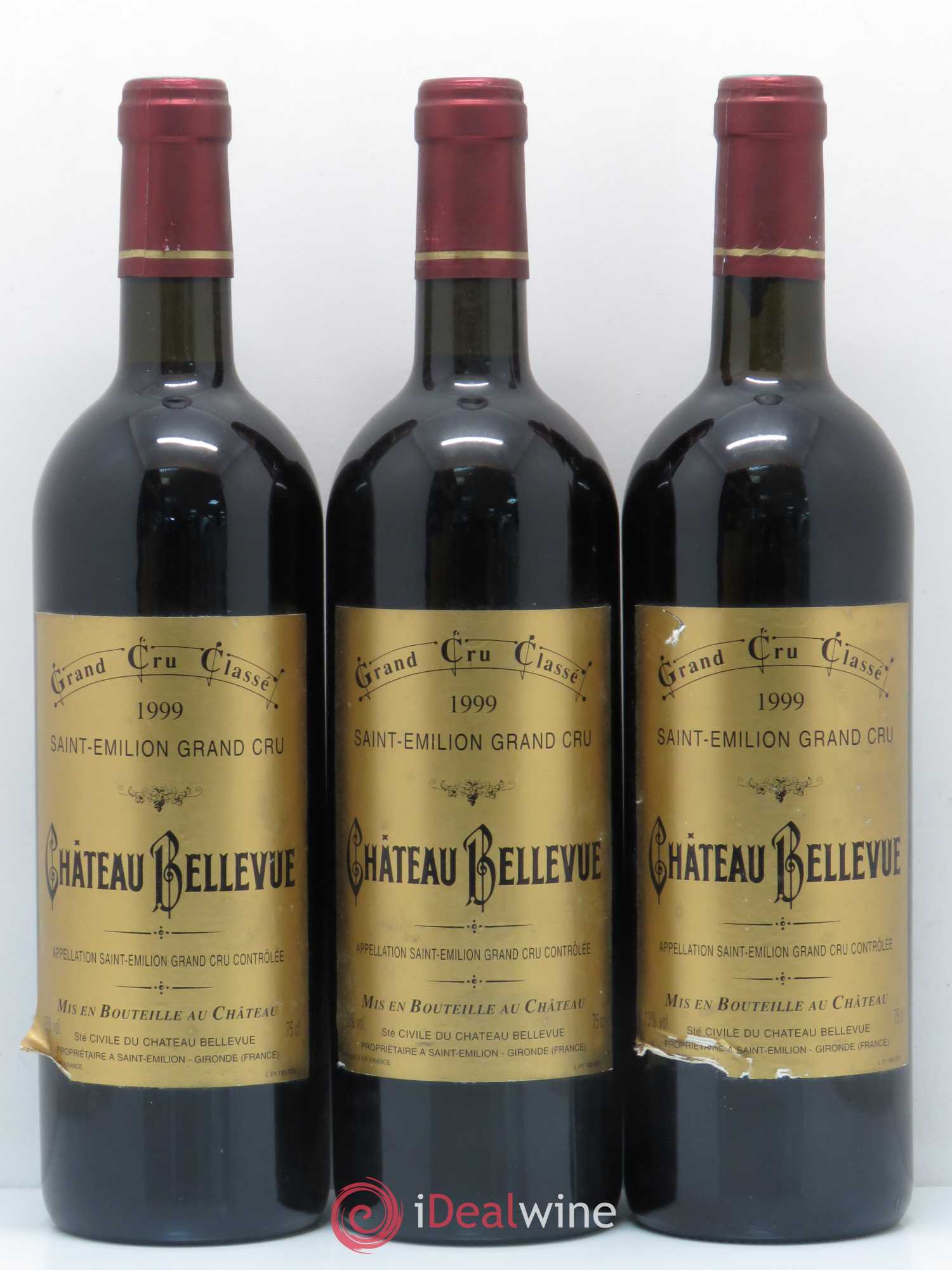 Château Bellevue Grand Cru Classé  (sans prix de réserve) 1999 - Lot de 6 bouteilles - 1