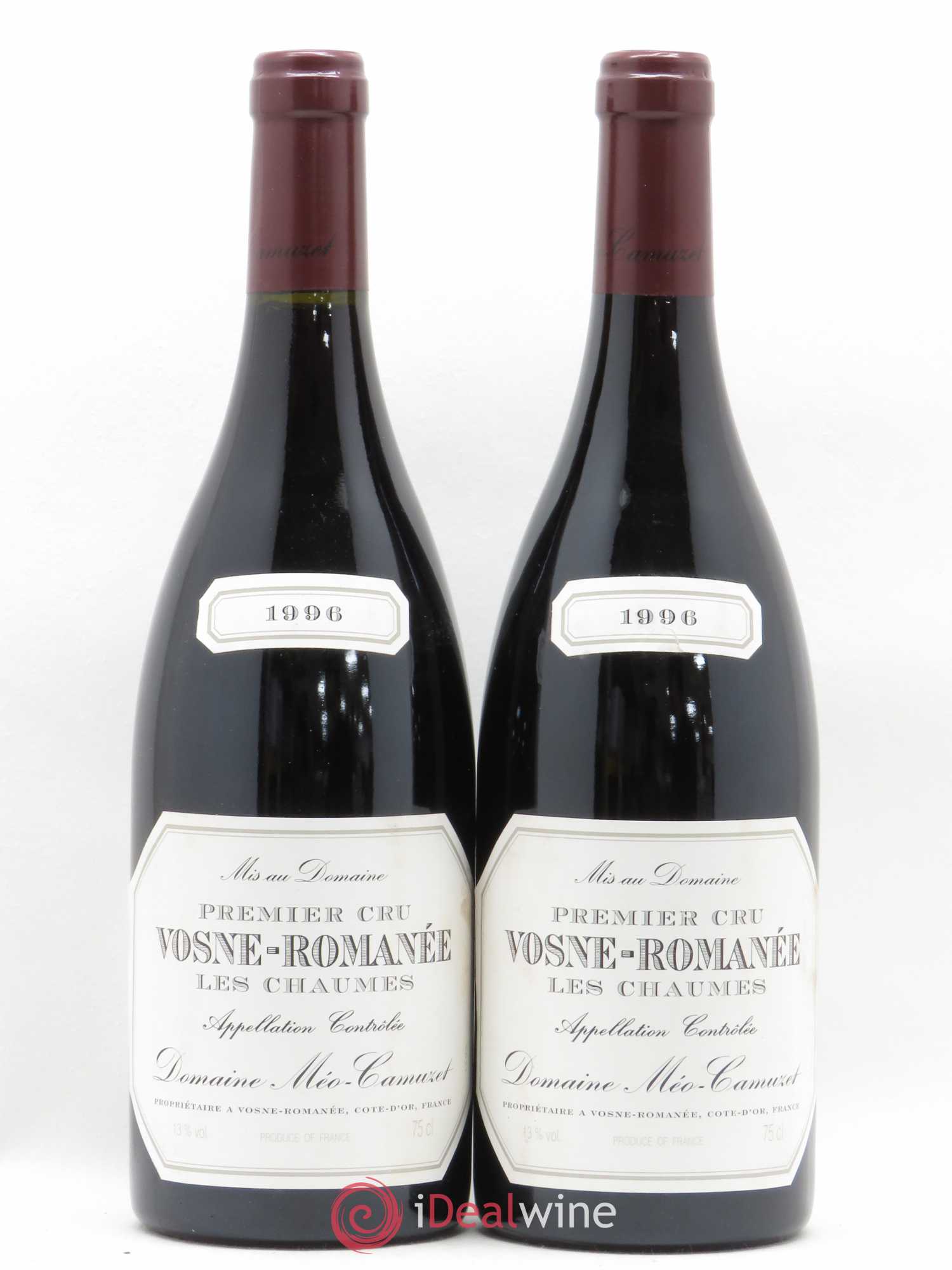 Vosne-Romanée 1er Cru Les Chaumes Méo-Camuzet (Domaine) 1996 - Lot of 2 bottles - 0