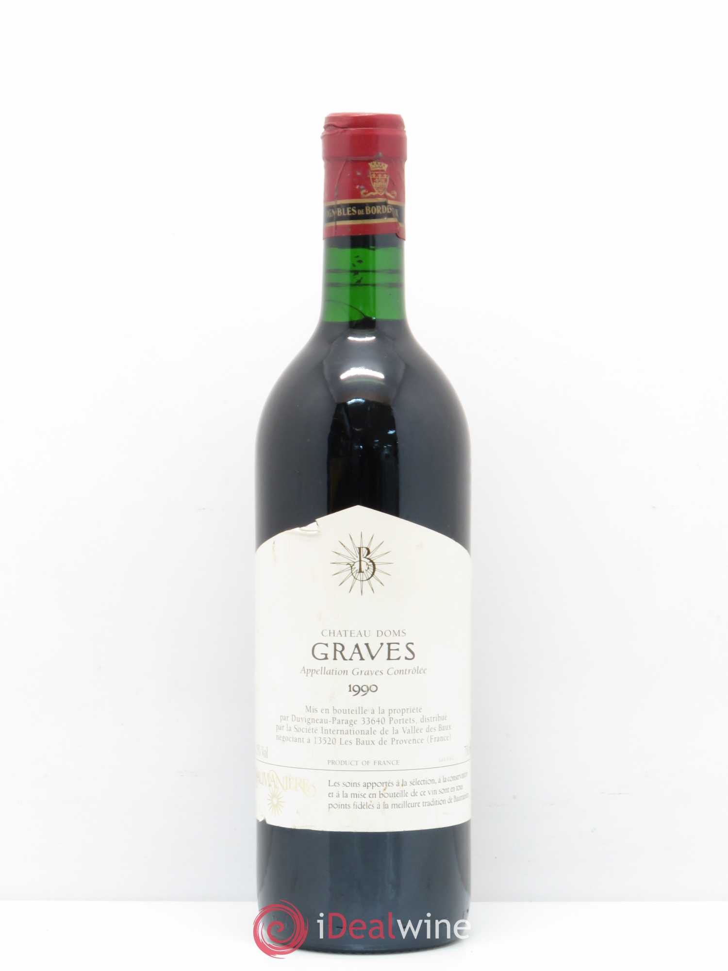 Graves Chateau Doms 1990 - Lot de 1 bouteille - 0