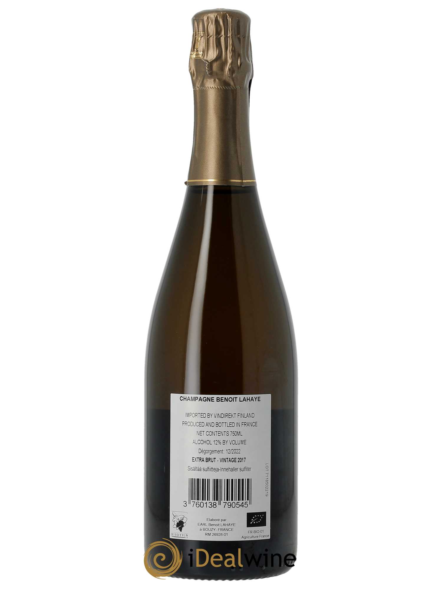 Extra-Brut Millésimé Benoit Lahaye  2017 - Posten von 1 Flasche - 1