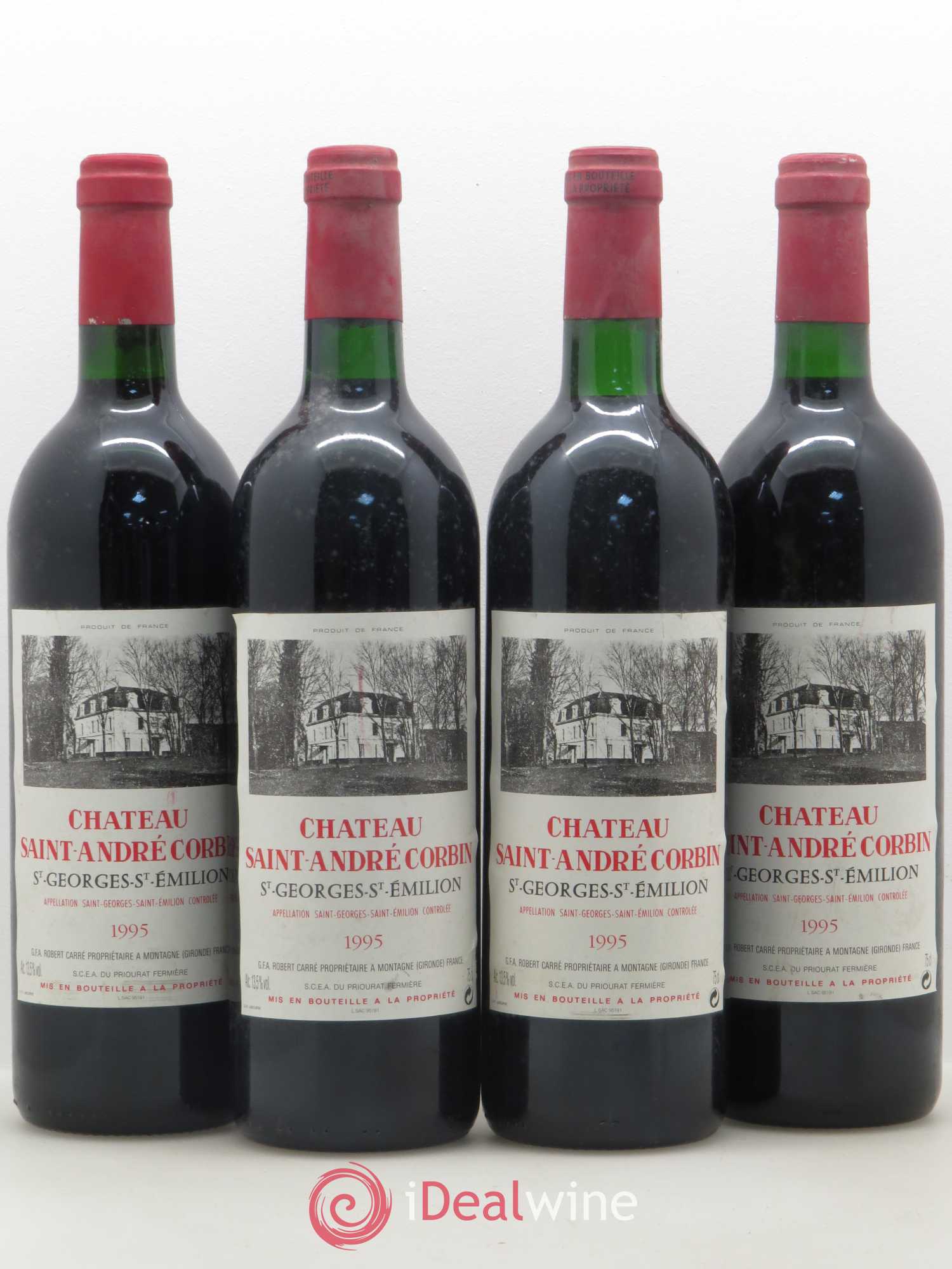 Bordeaux Château Saint Andre Corbin Saint Georges Saint Emillion (no reserve) 1995 - Lot of 4 bottles - 0