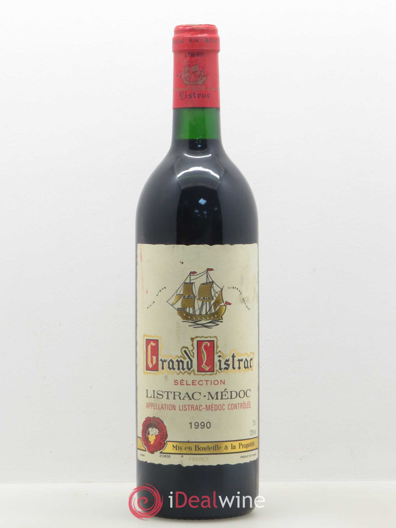 Bordeaux Grand Listrac Listrac-Medoc 1990 - Lot de 1 bouteille - 0