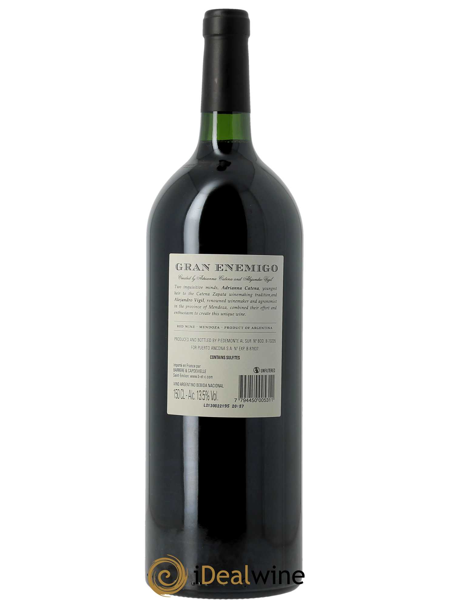 Mendoza Gran Enemigo Gualtallary Single Vineyard El Enemigo 2018 - Posten von 1 Magnum - 2