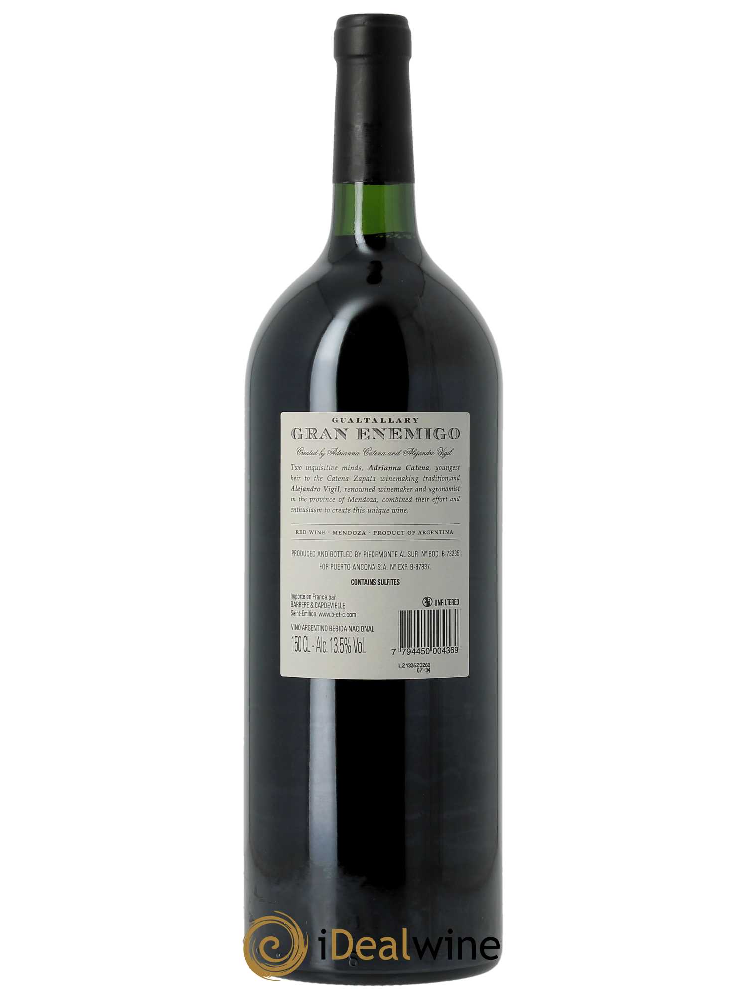 Mendoza Gran Enemigo Gualtallary Single Vineyard El Enemigo 2019 - Posten von 1 Magnum - 2