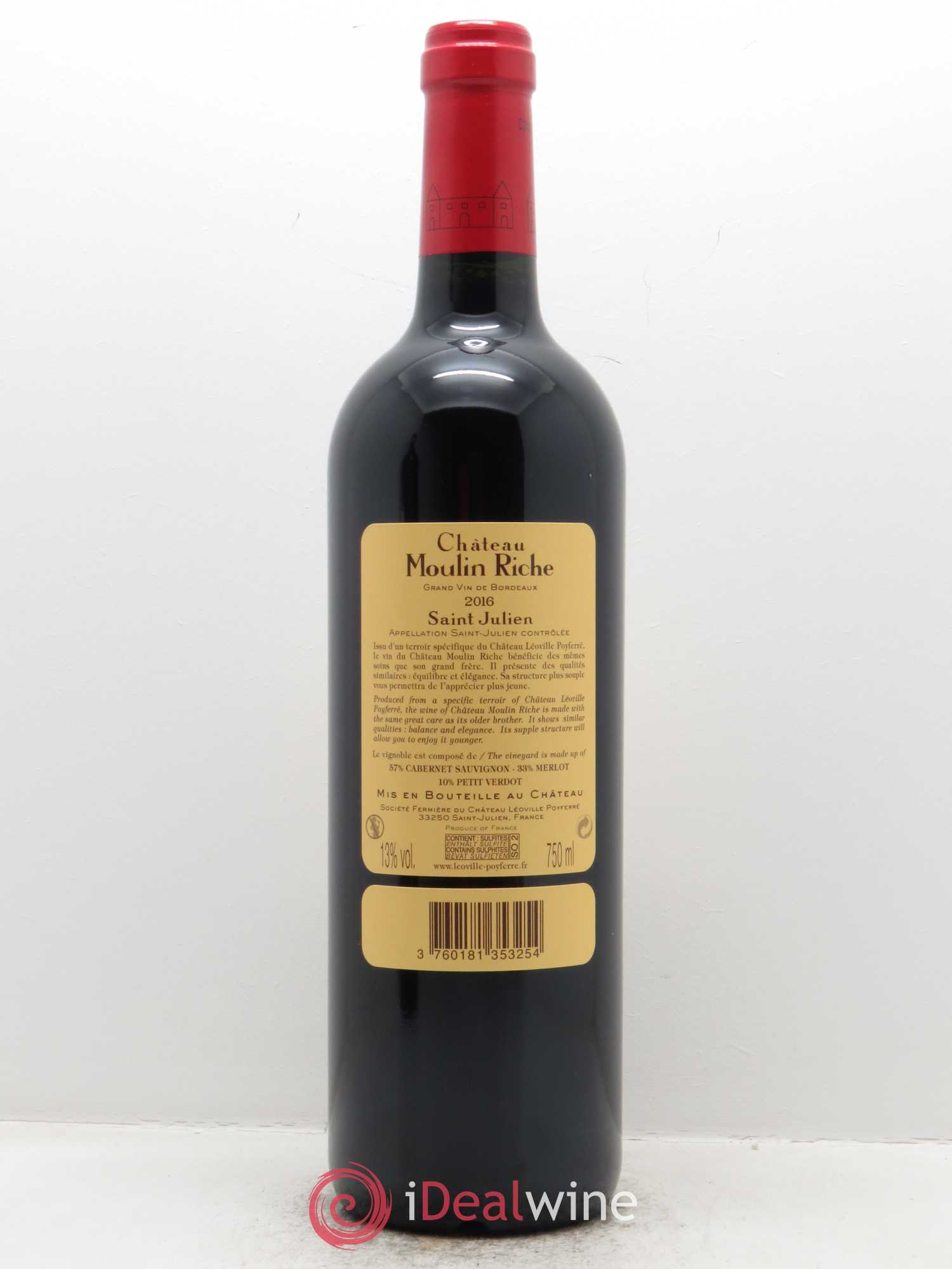 Château Moulin Riche (Cassetta in legno a partire da 12 bt) 2016 - Lotto di 1 bottiglia - 1