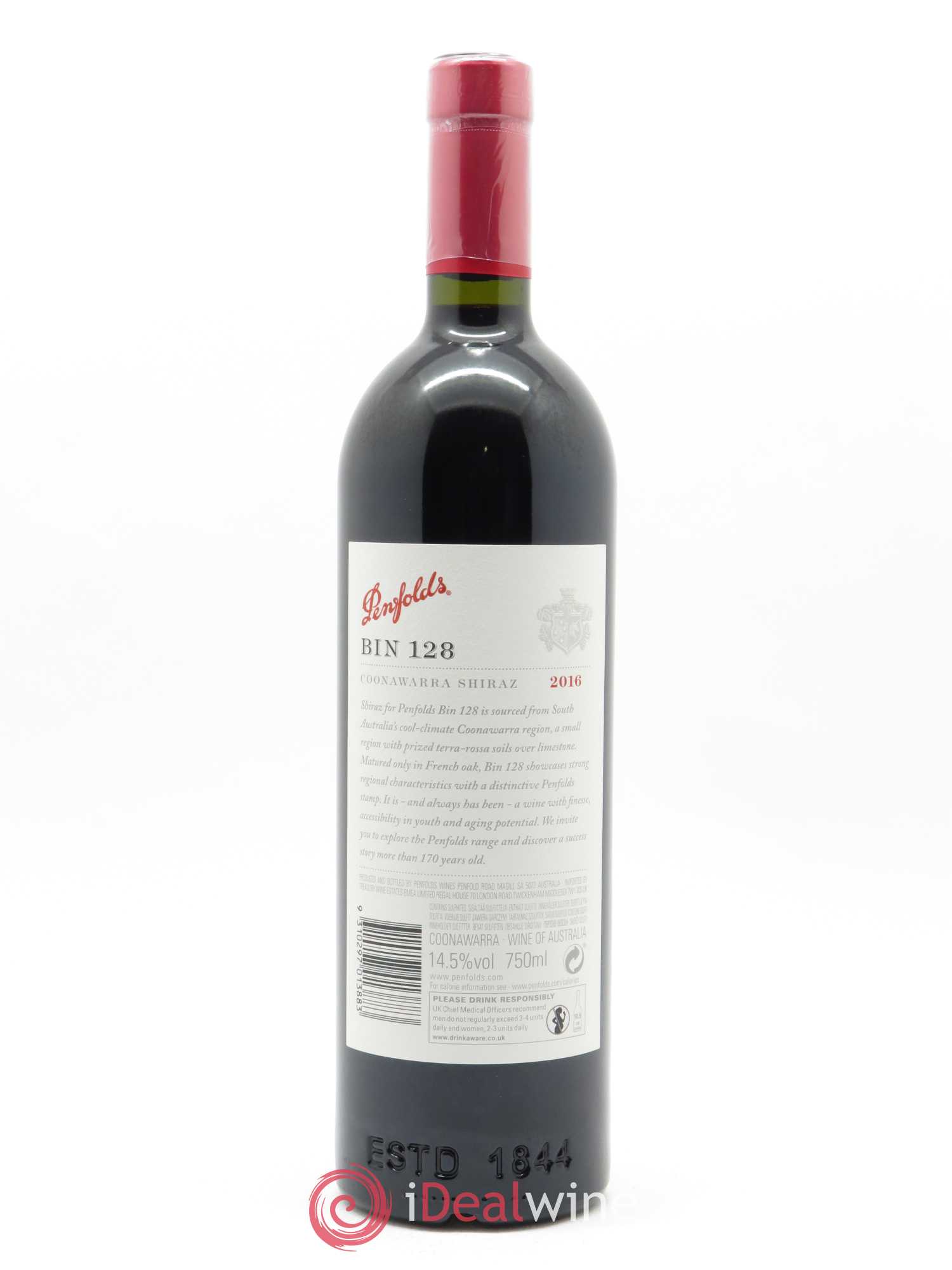 Coonawarra Penfolds Wines Bin 128 Shiraz 2016 - Lot of 1 bottle - 1