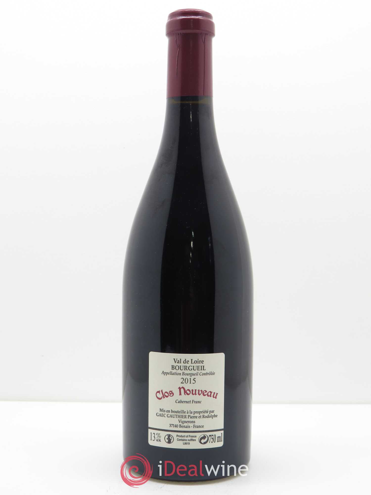 Bourgueil Clos Nouveau Domaine du Bel Air 2015 - Lot de 1 bouteille - 1