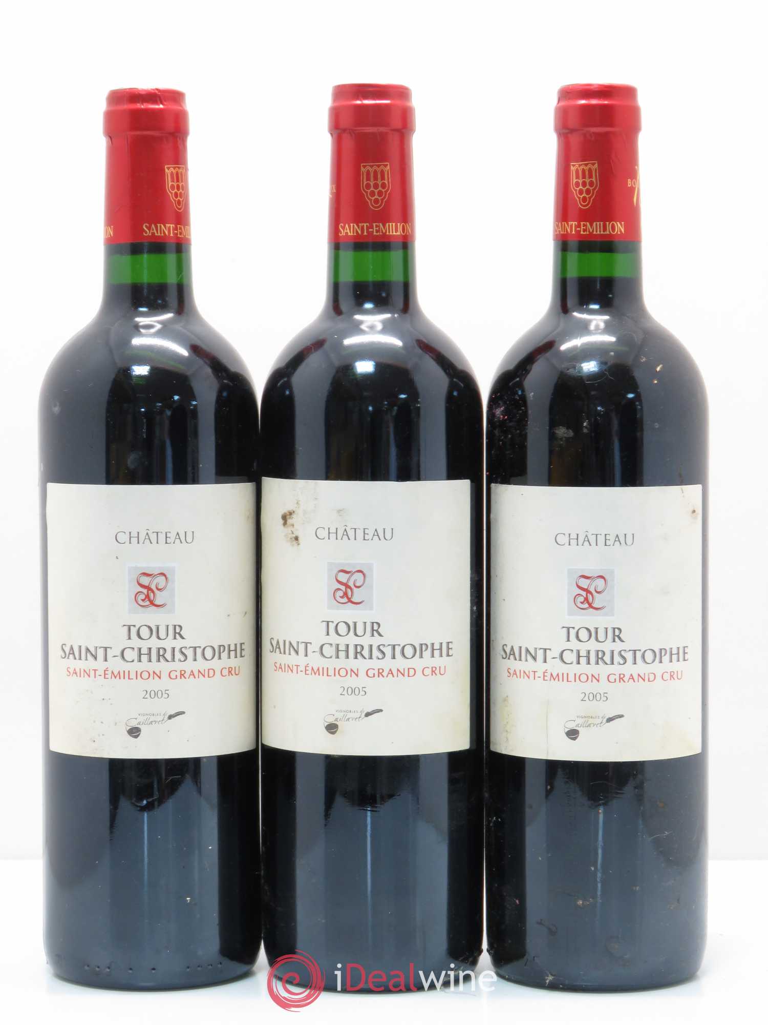 Saint-Émilion Château Tour Saint Christophe 2005 - Lot de 3 bouteilles - 0