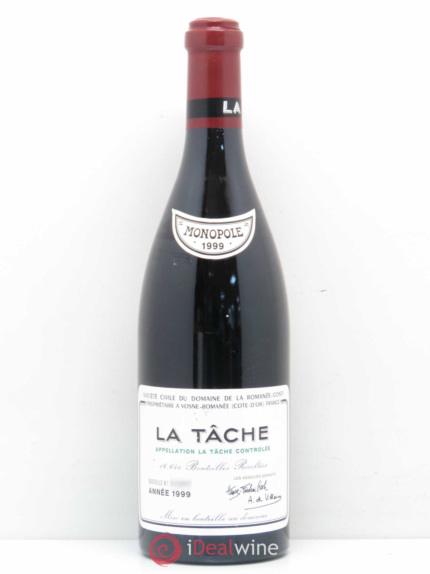 La Tâche Grand Cru Domaine de la Romanée-Conti 1999 - Lot de 1 bouteille - 0