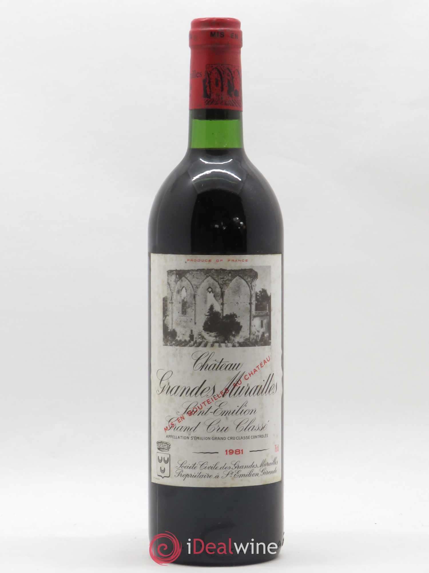 Château les Grandes Murailles Grand Cru Classé 1981 - Lot de 1 bouteille - 0