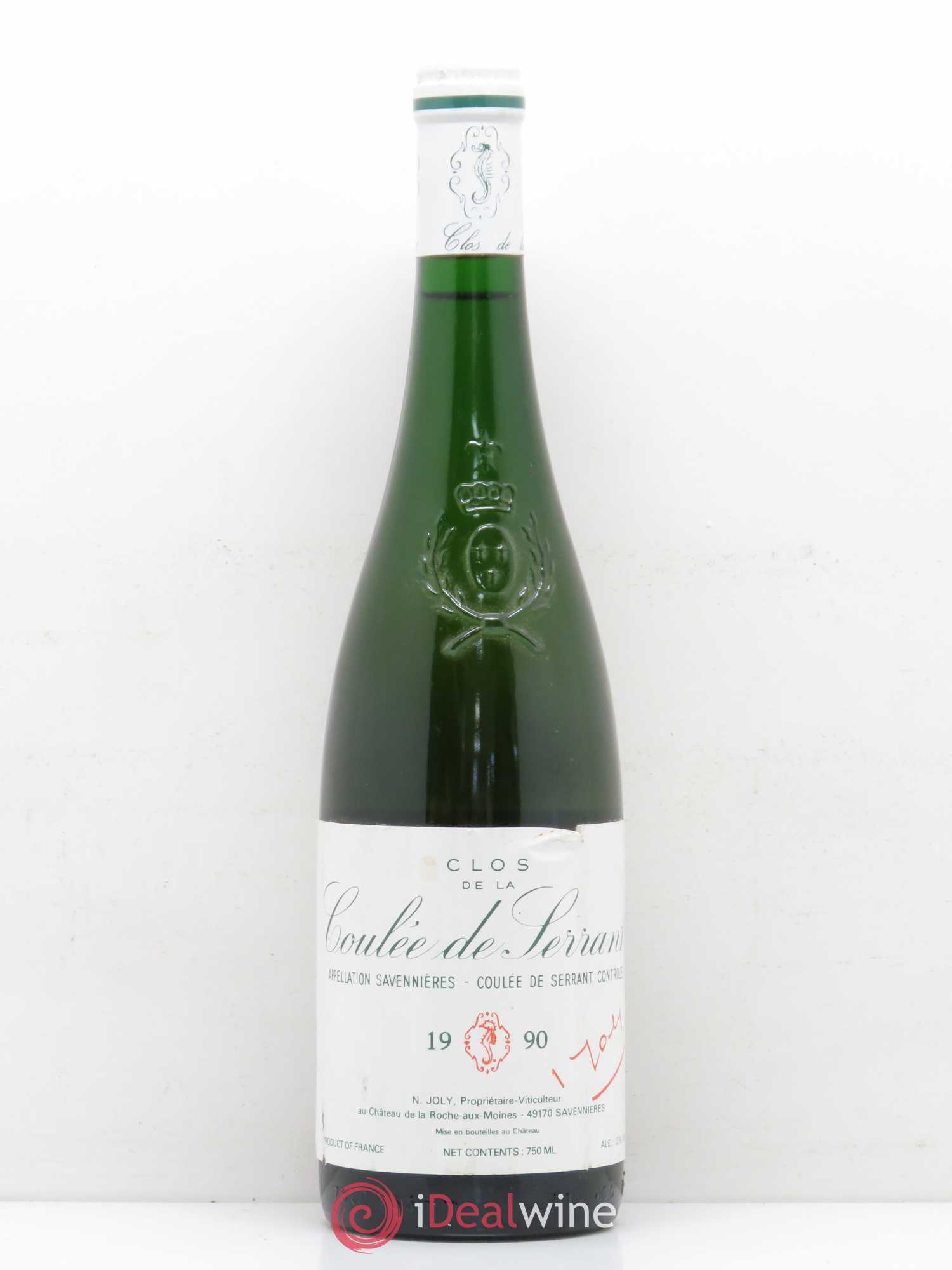 Savennières Clos de la Coulée de Serrant Vignobles de la Coulée de Serrant - Nicolas Joly 1990 - Lot de 1 bouteille - 0