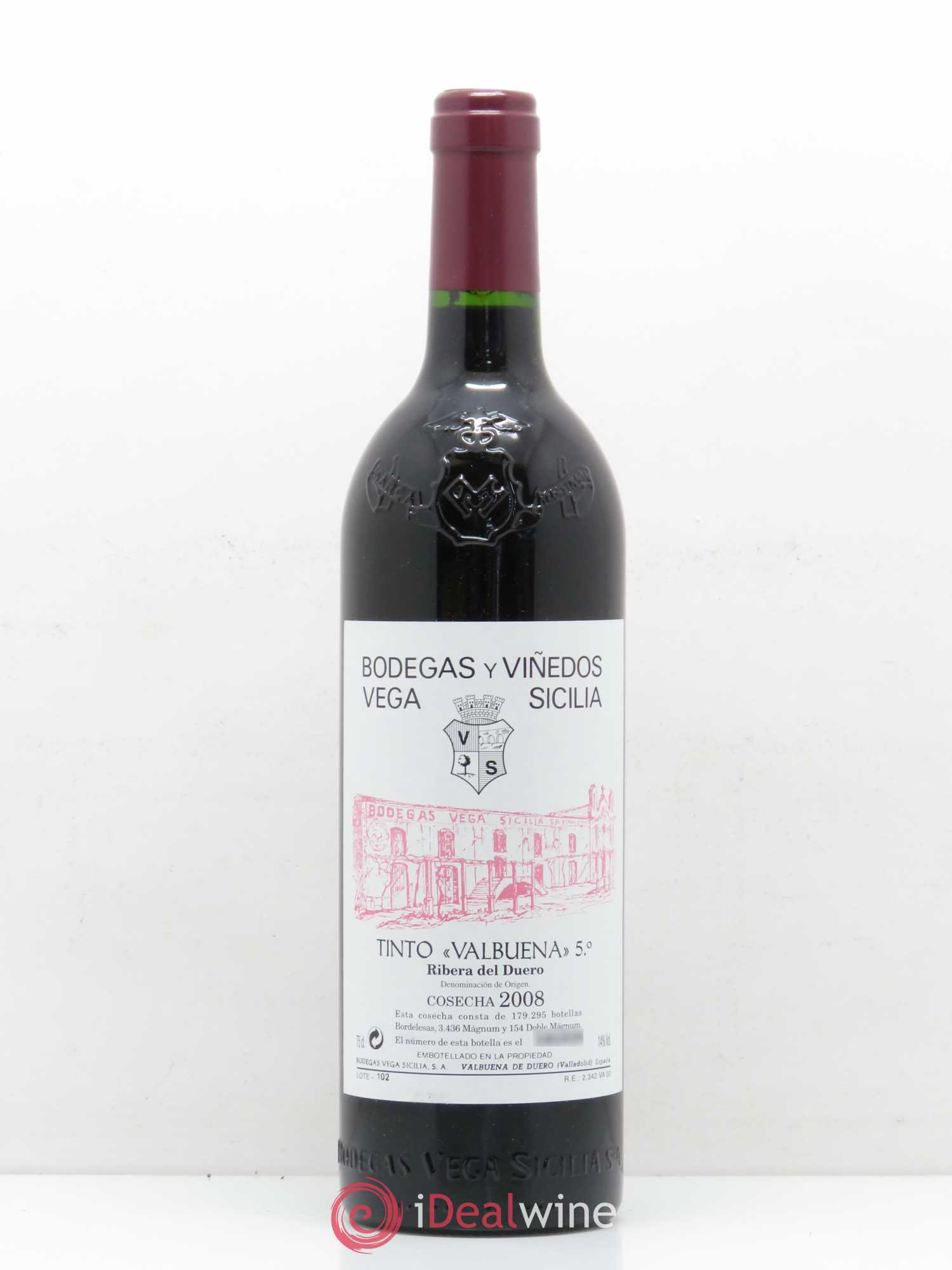 Ribera Del Duero DO Vega Sicilia Valbuena 5 ano Famille Alvarez 2008 - Lot of 1 bottle - 0