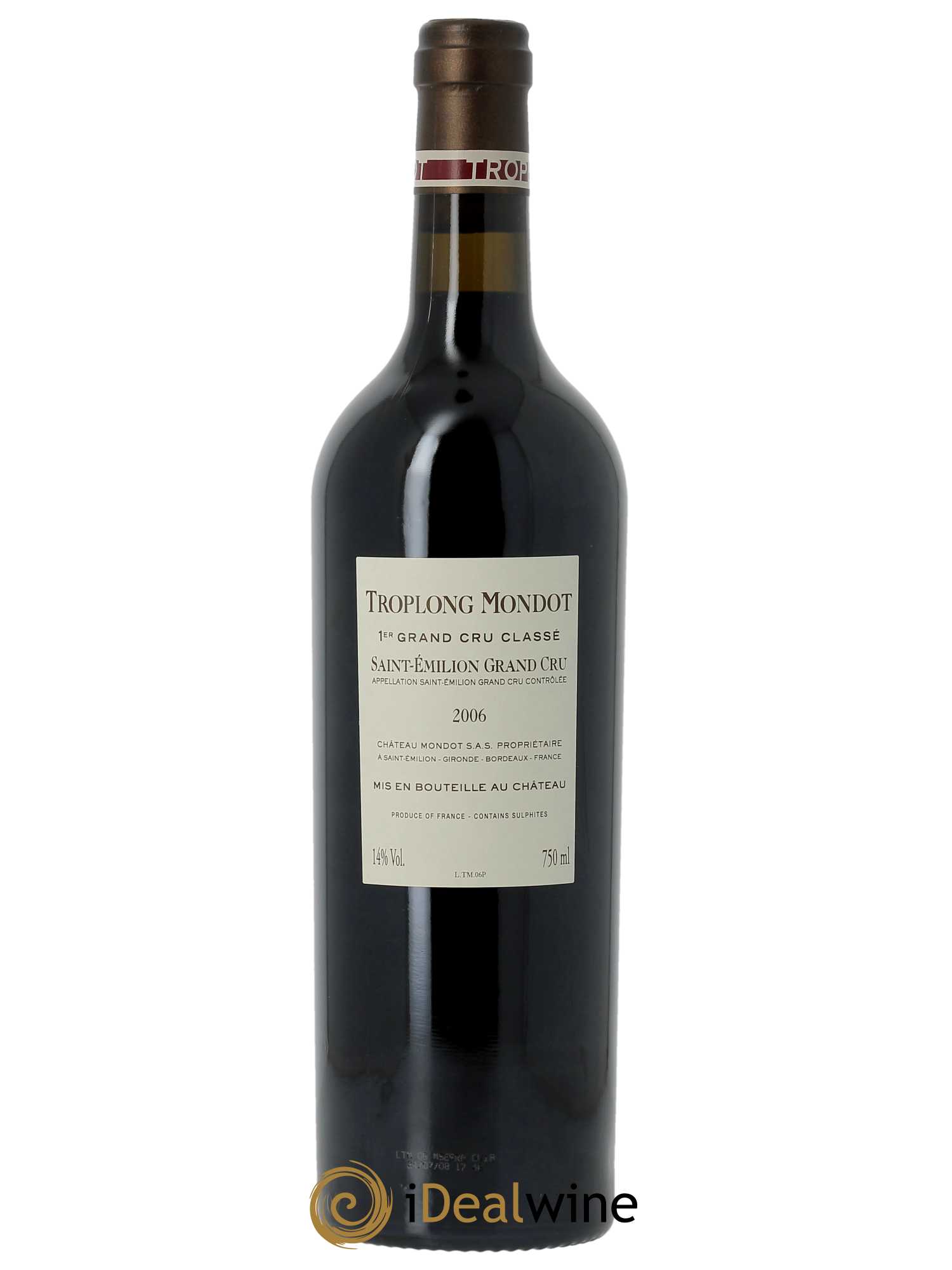 Château Troplong Mondot 1er Grand Cru Classé B  2006 - Lot of 1 bottle - 1