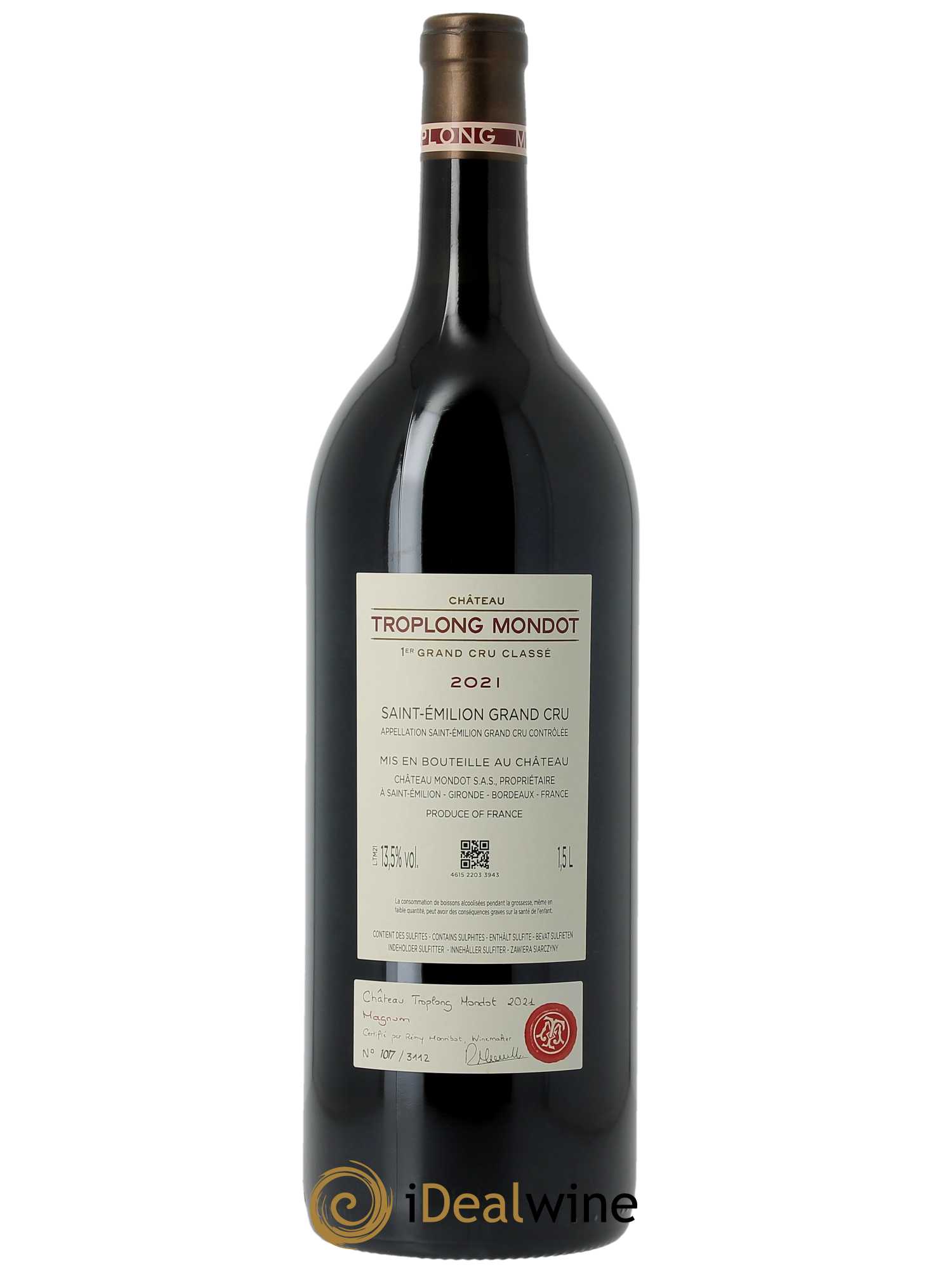 Château Troplong Mondot 1er Grand Cru Classé B (Cassetta in legno a partire da 3 mg) 2021 - Lotto di 1 magnum - 1