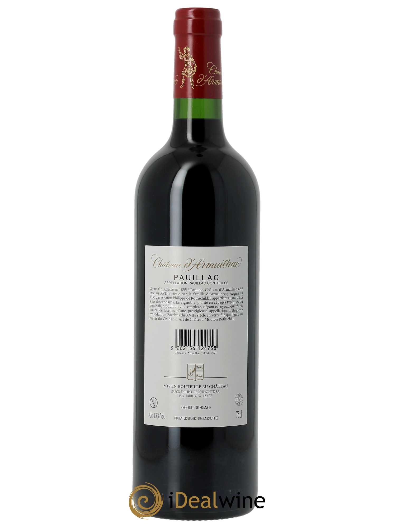 Château d' Armailhac - Mouton Baron(ne) Philippe 5ème Grand Cru Classé (CBO à partir de 6 bts) 2021 - Lot de 1 bouteille - 1