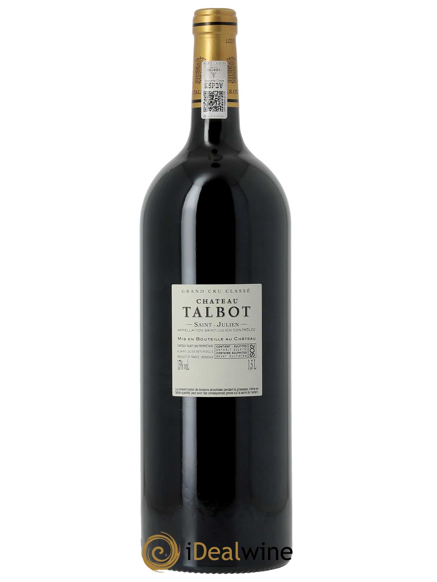 Château Talbot 4ème Grand Cru Classé (Cassetta in legno a partire da 3 mg) 2021 - Lotto di 1 magnum - 1