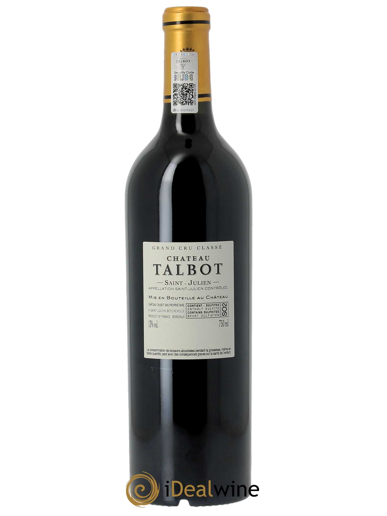 Château Talbot 4ème Grand Cru Classé (Cassetta in legno a partire da 3 bt) 2021 - Lotto di 1 bottiglia - 1