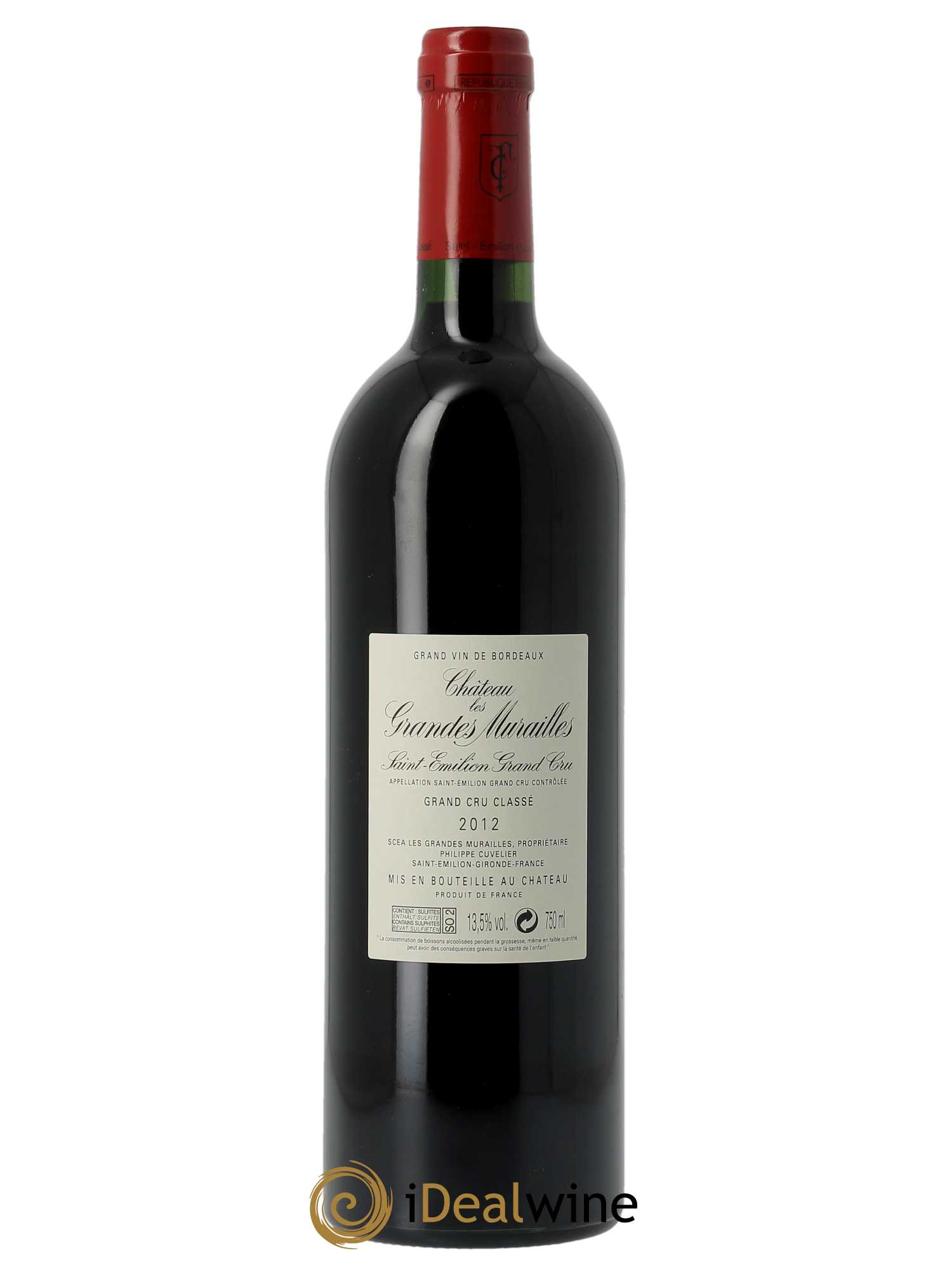 Château les Grandes Murailles Grand Cru Classé (Original-Holzkiste ab 6 St.) 2012 - Posten von 1 Flasche - 1