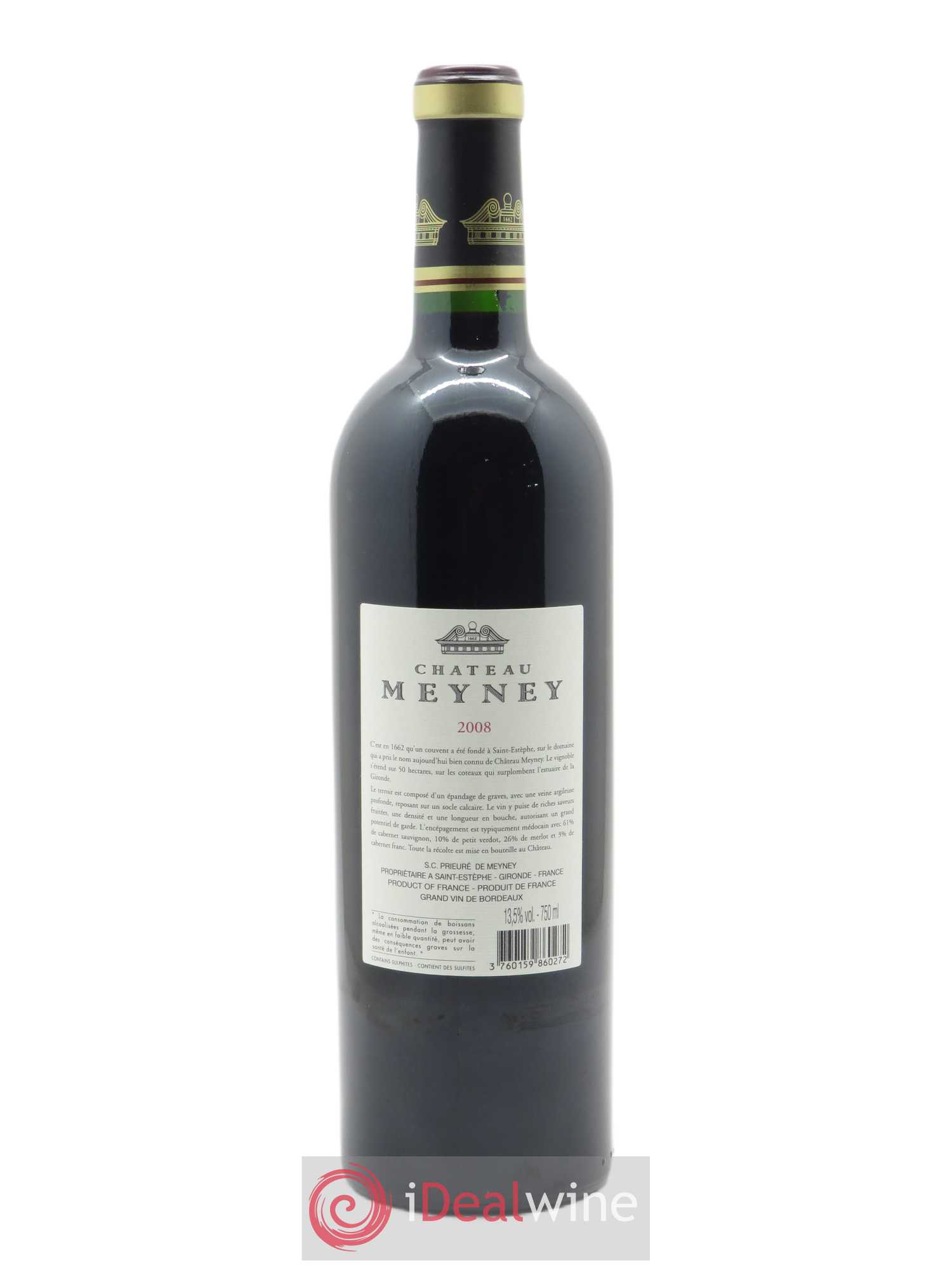 Château Meyney 2008 - Lot de 1 bouteille - 1