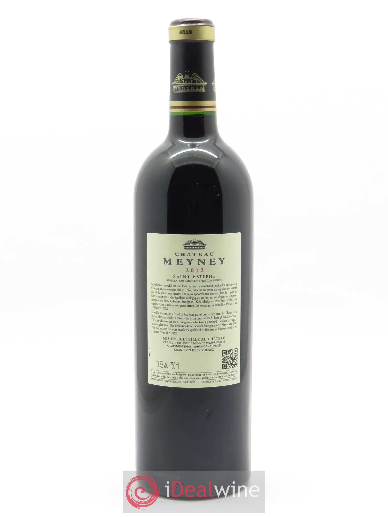 Château Meyney 2012 - Lot de 1 bouteille - 1