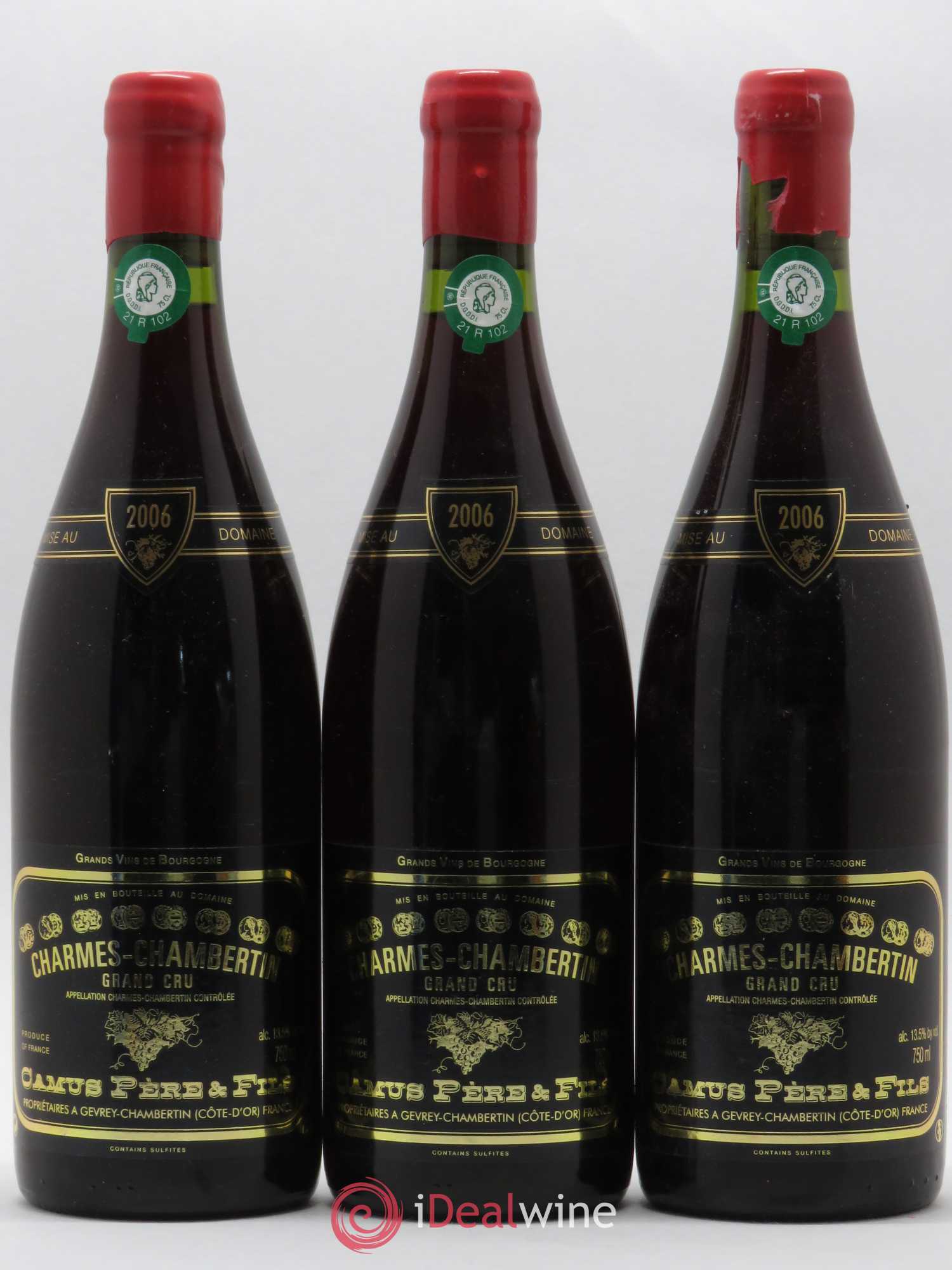 Charmes-Chambertin Grand Cru Camus Père et Fils (Domaine)  (sans prix de réserve) 2006 - Lot de 3 bouteilles - 0