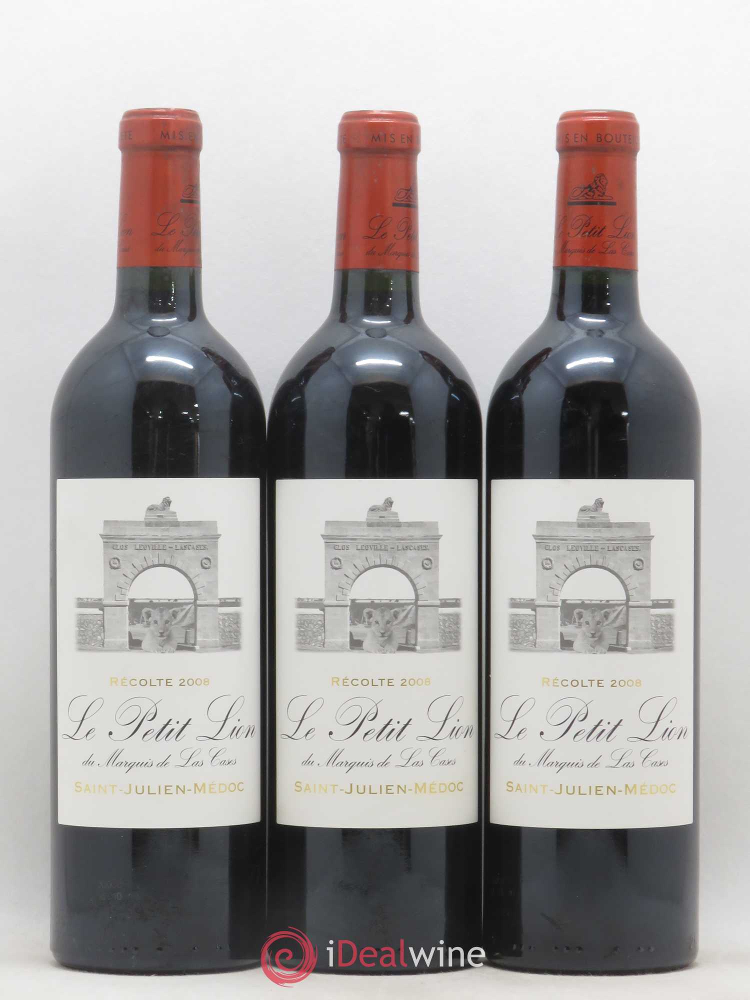 Le Petit Lion du Marquis de Las Cases Second Vin 2008 - Lot of 3 bottles - 0