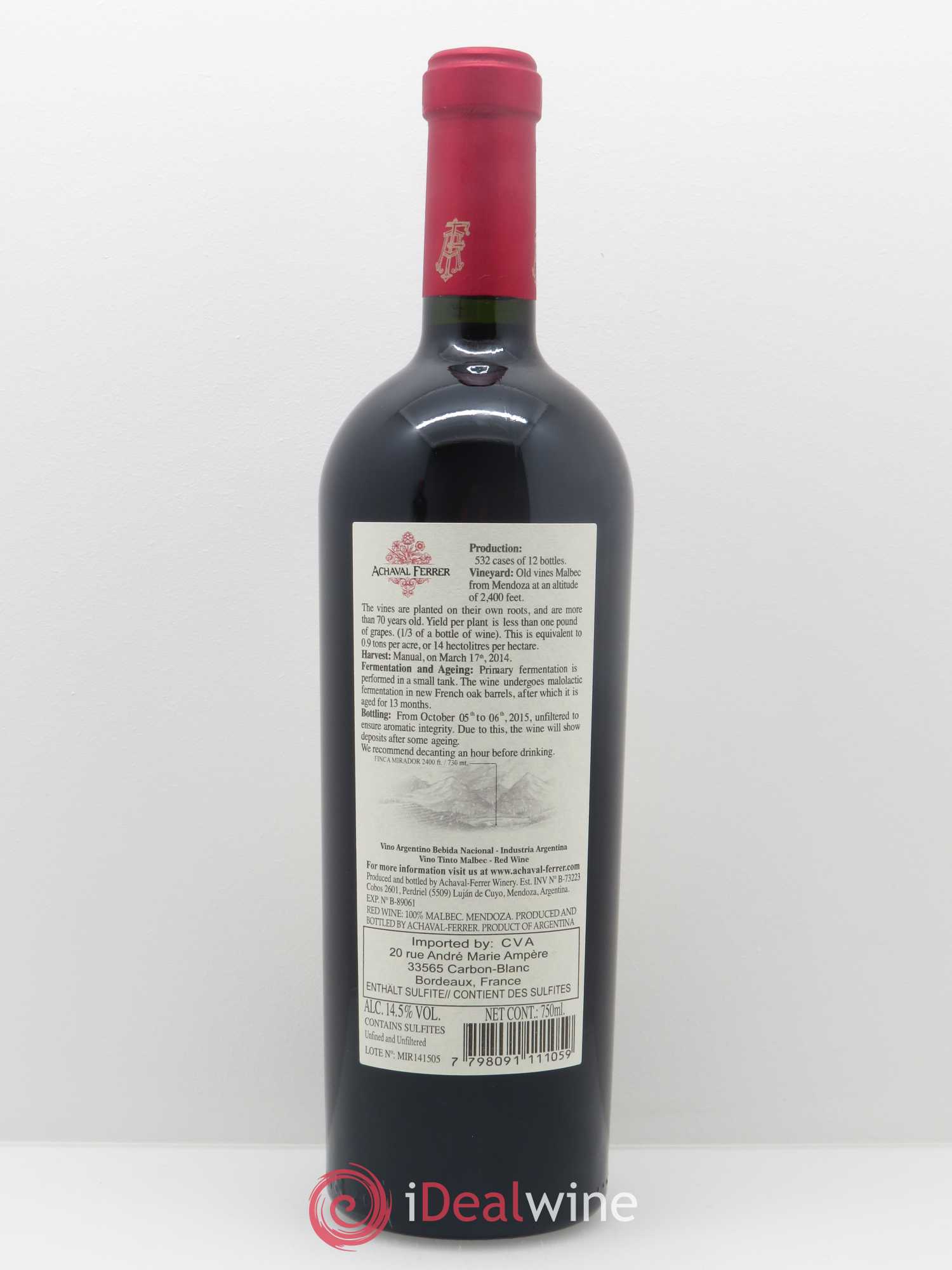 Mendoza Achaval Ferrer Finca Mirador 2014 - Posten von 1 Flasche - 1