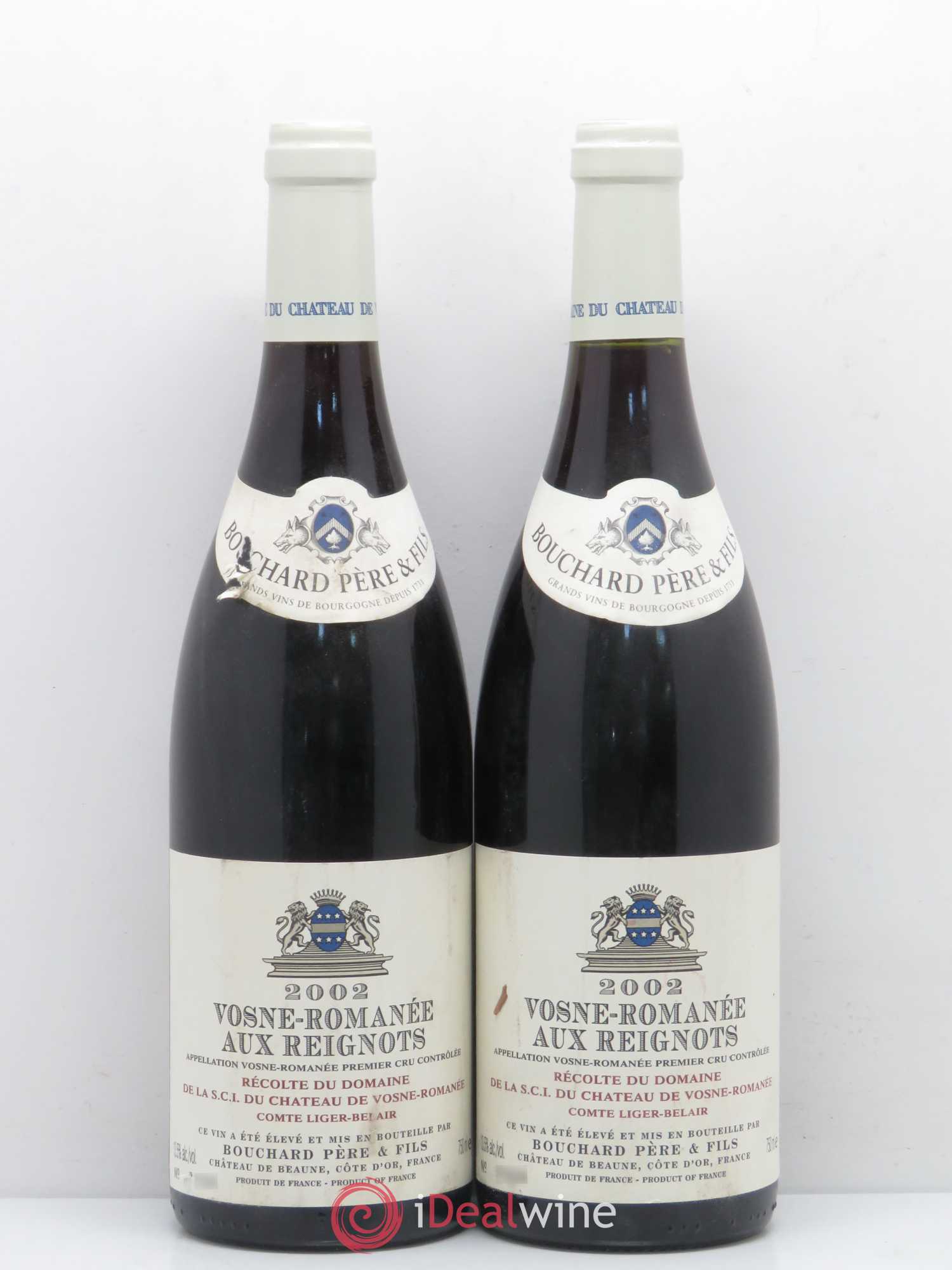 Vosne-Romanée 1er Cru Aux Reignots Ch. de Vosne-Romanée  Comte Liger-Belair (Domaine du) Bouchard Père et Fils  2002 - Lot of 2 bottles - 0