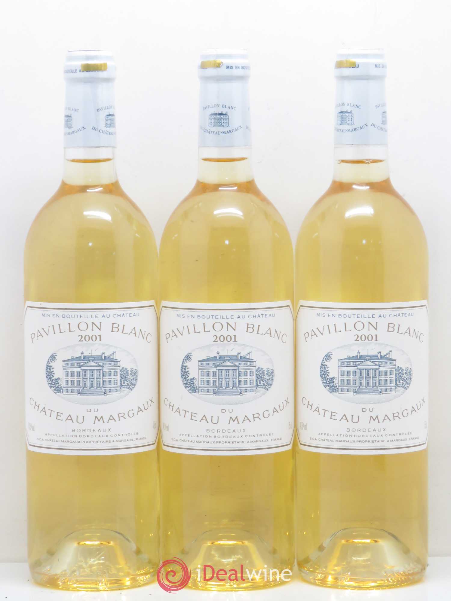 Pavillon Blanc du Château Margaux 2001 - Lot of 3 bottles - 0