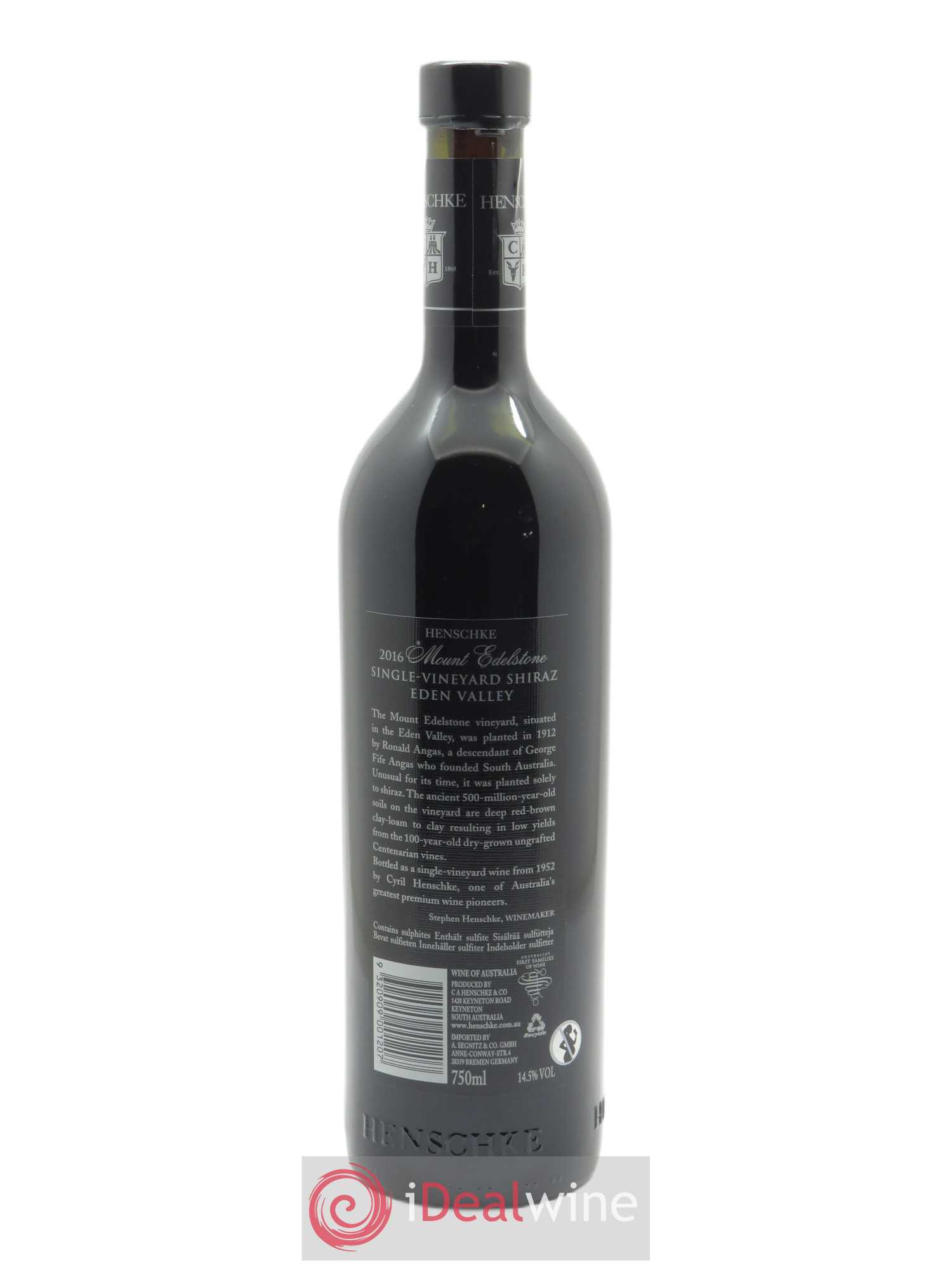 Eden Valley Mount Edelstone Shiraz  Henschke  2016 - Lotto di 1 bottiglia - 2