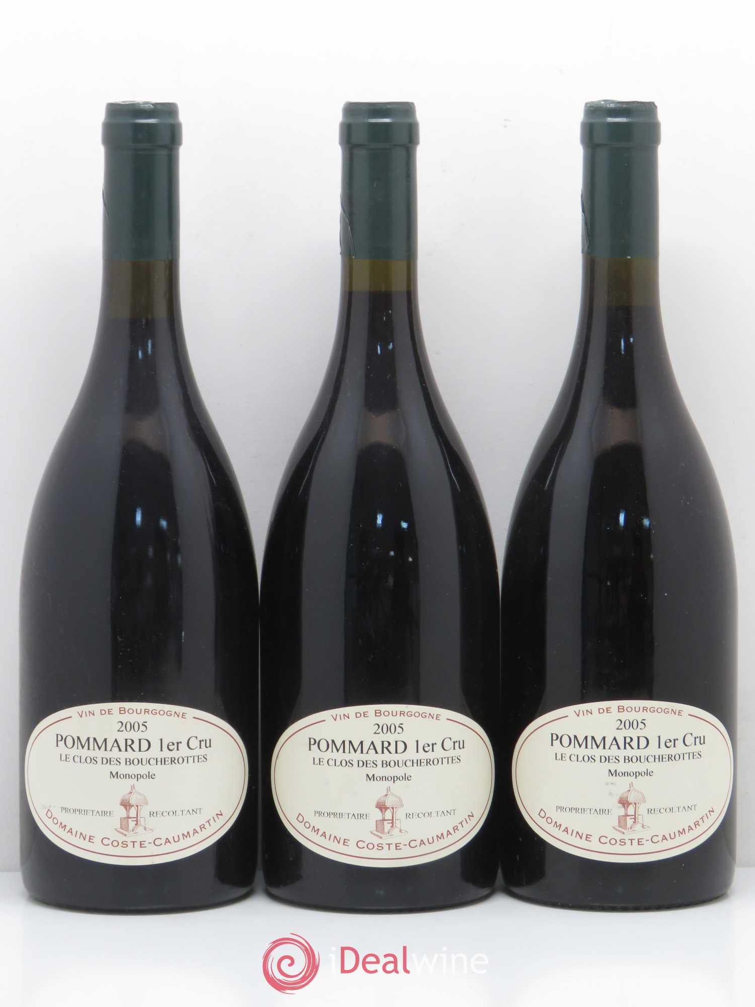 Pommard 1er Cru Le clos de Boucherottes Coste Caumartin 2005 - Lot de 3 bouteilles - 0