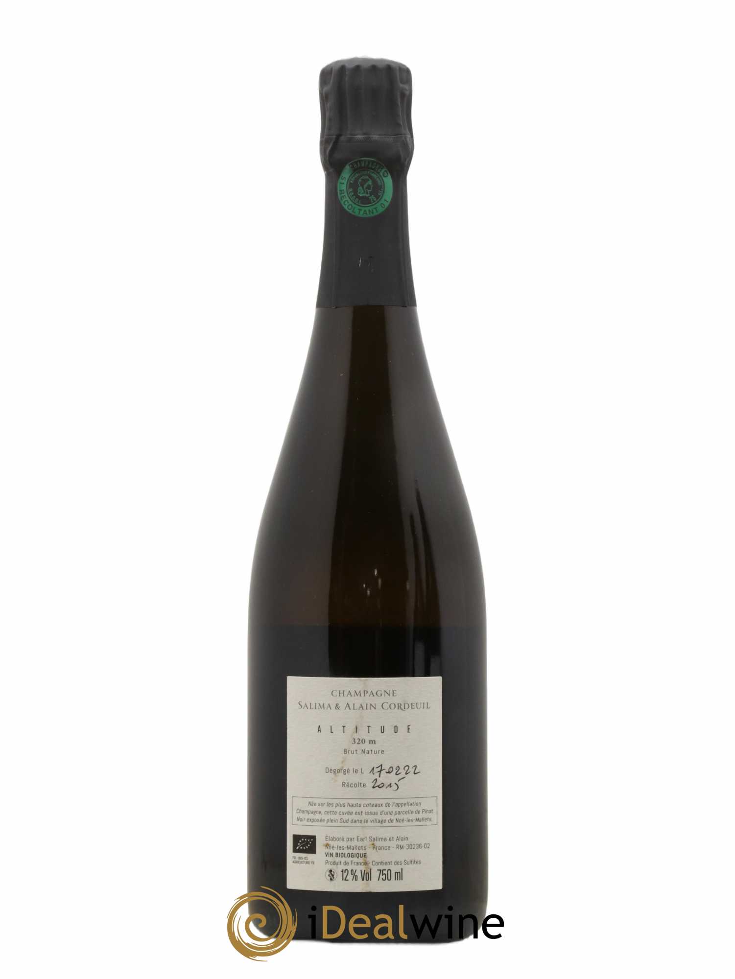 Champagne Altitude Salima Cordeuil 2015 - Lot de 1 bouteille - 1