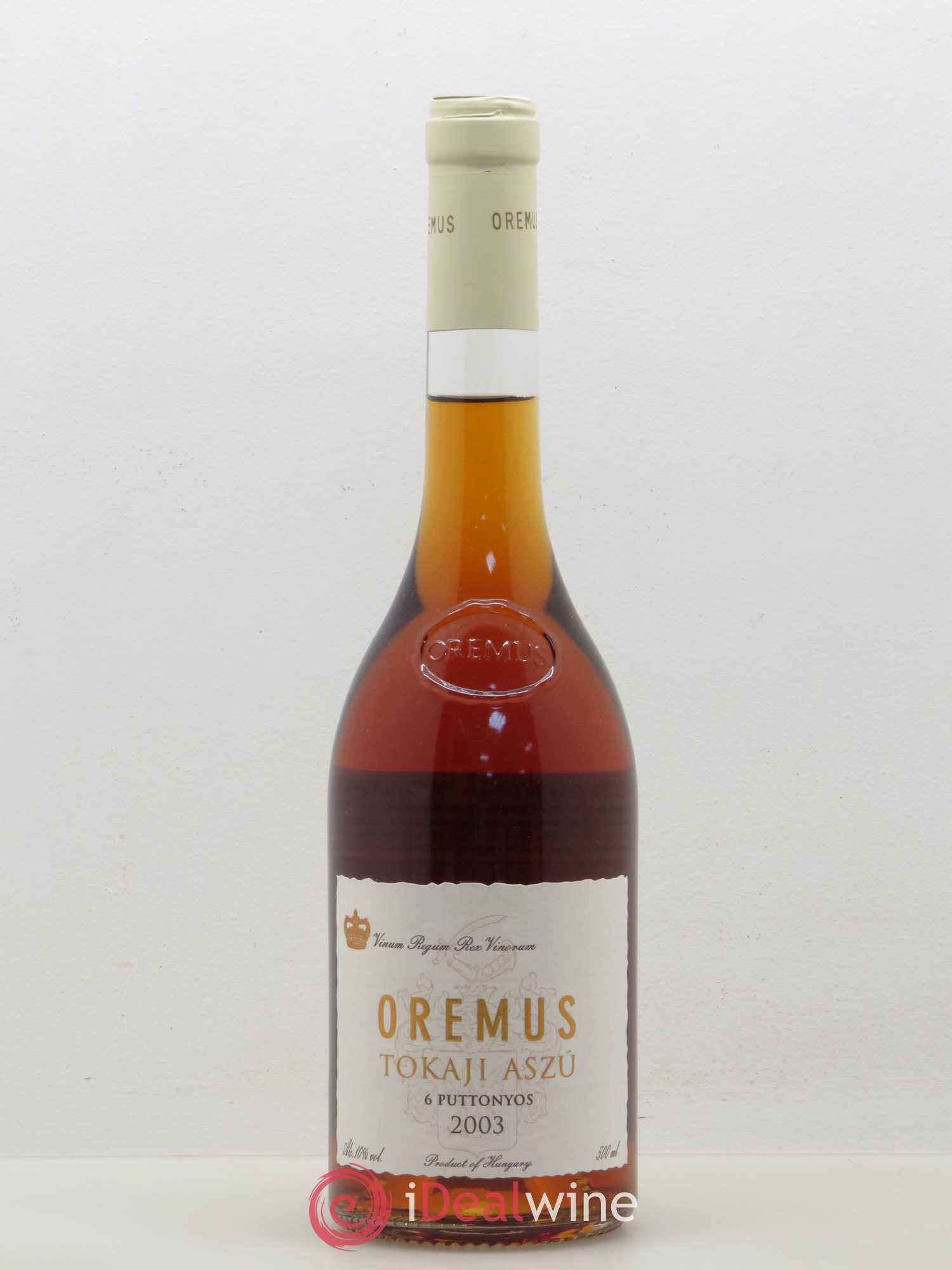 Tokaji Oremus Tokaji Aszu 6 Puttonyos Vega Sicilia 2003 - Lot de 1 bouteille - 0