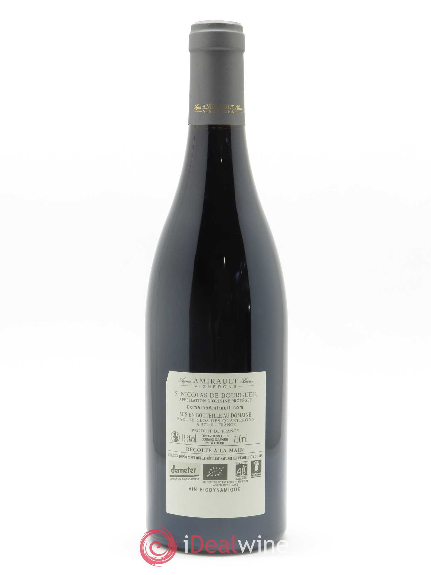 Saint-Nicolas de Bourgueil Les Quarterons Agnès et Xavier Amirault 2018 - Lot of 1 bottle - 1