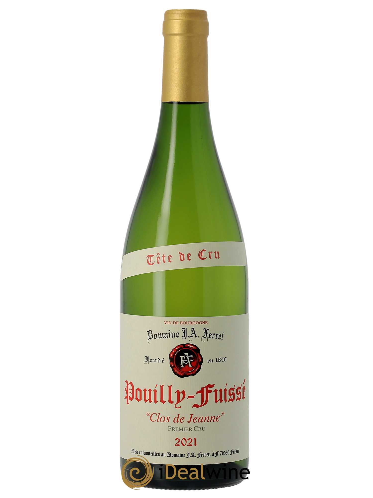 Pouilly-Fuissé Tête de Cru Les Perrières Le Clos des Jeanne J.A. Ferret (Domaine) 2021 - Lot de 1 bouteille - 0