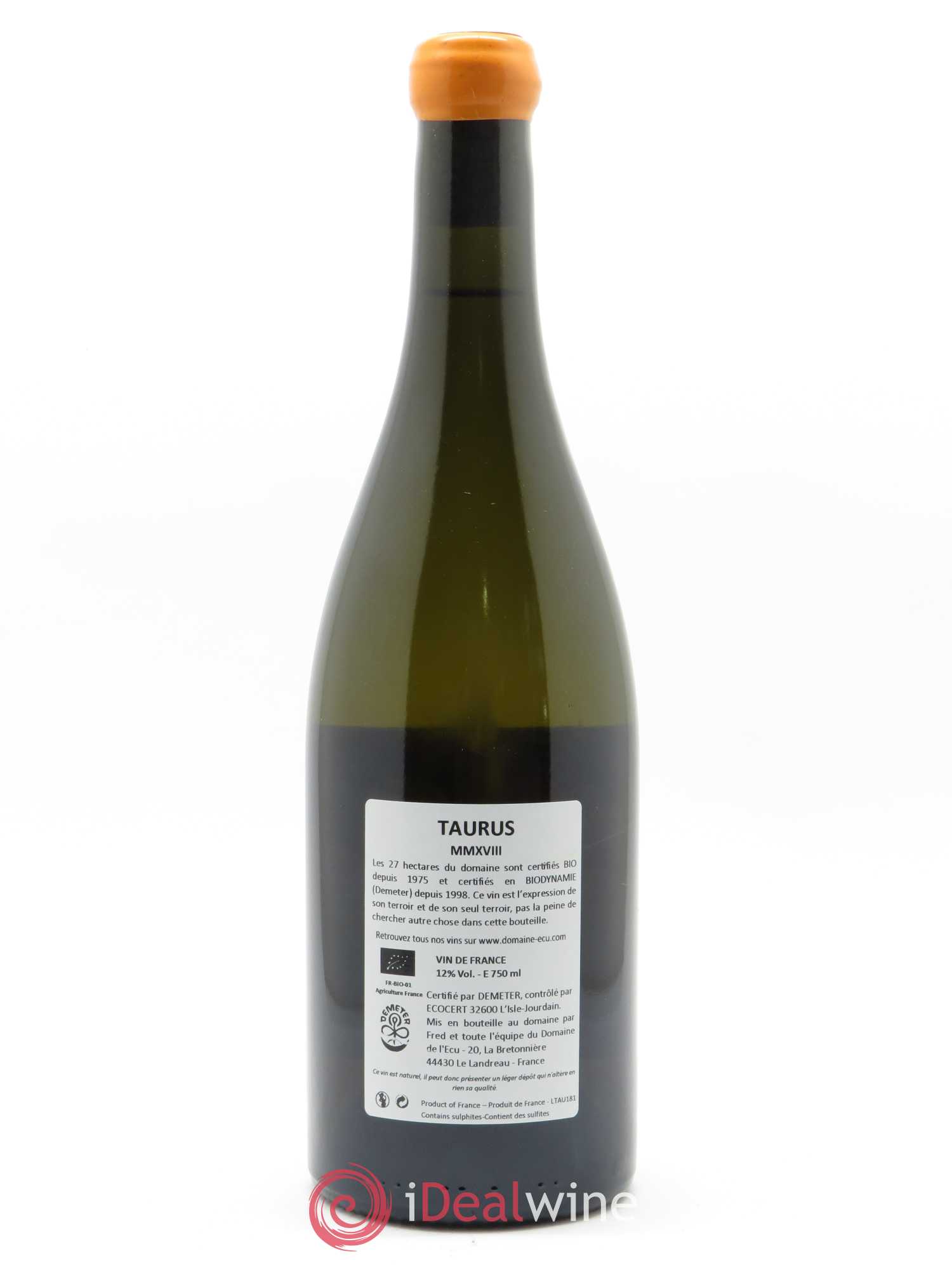 Vin de France (ex-Muscadet-Sèvre-et-Maine) Taurus Domaine de L'Ecu 2018 - Lot of 1 bottle - 1