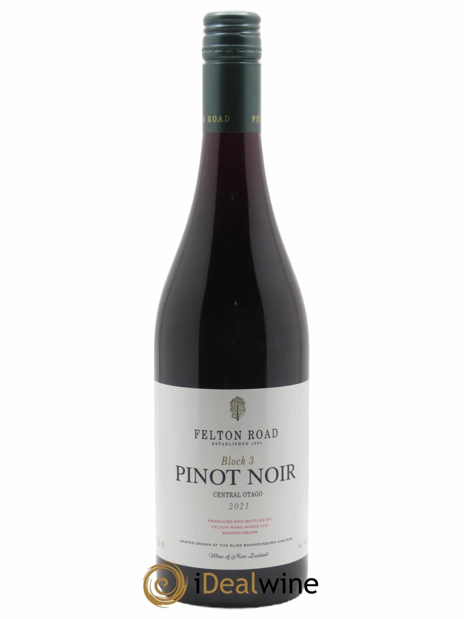 Central Otago Felton Road Block 3 Pinot Noir 2021 - Lot de 1 bouteille - 0