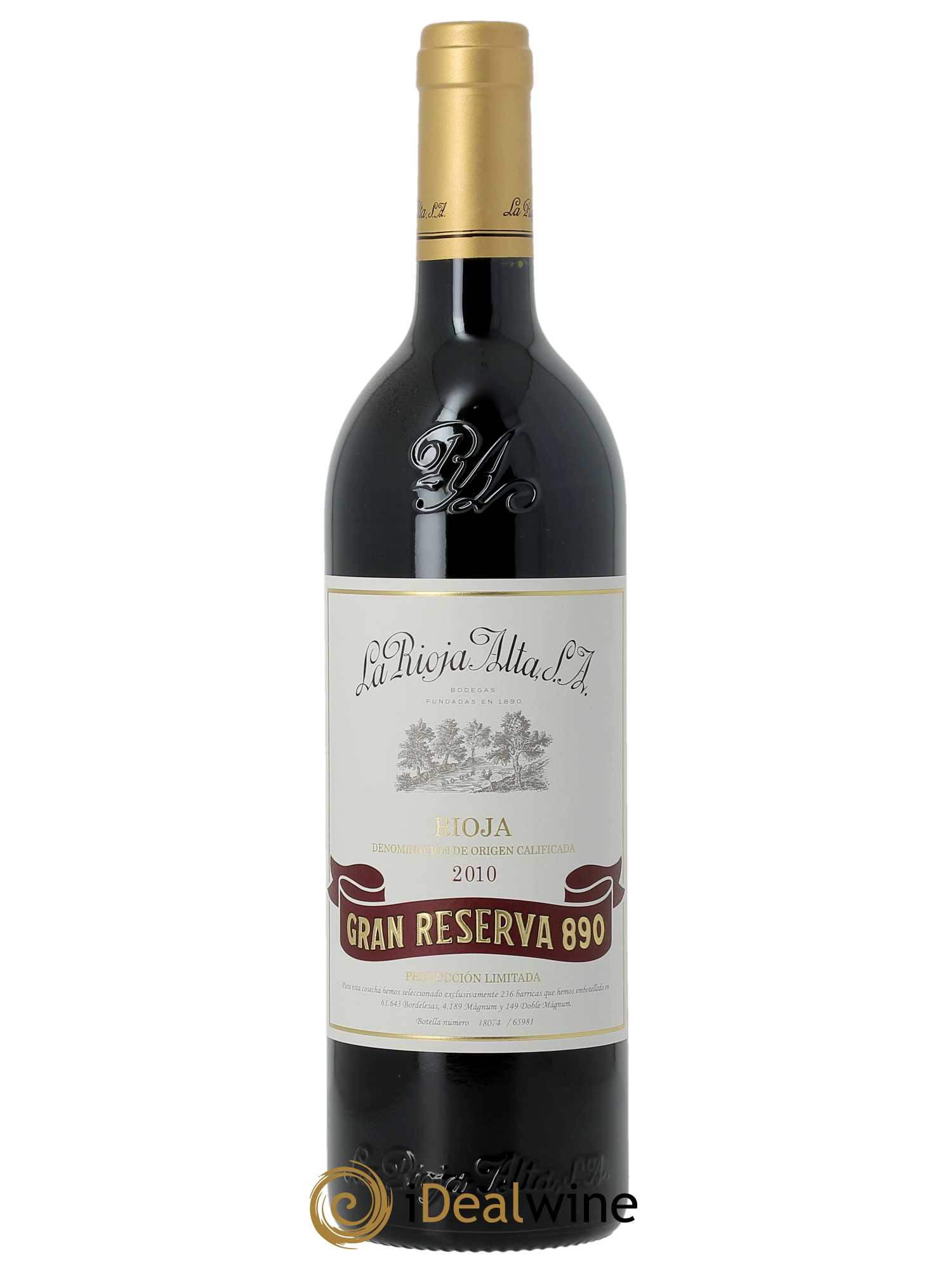 Rioja DOCa Gran Reserva 890 La Rioja Alta (CBO à partir de 6 BTS) 2010 - Lot de 1 bouteille - 0