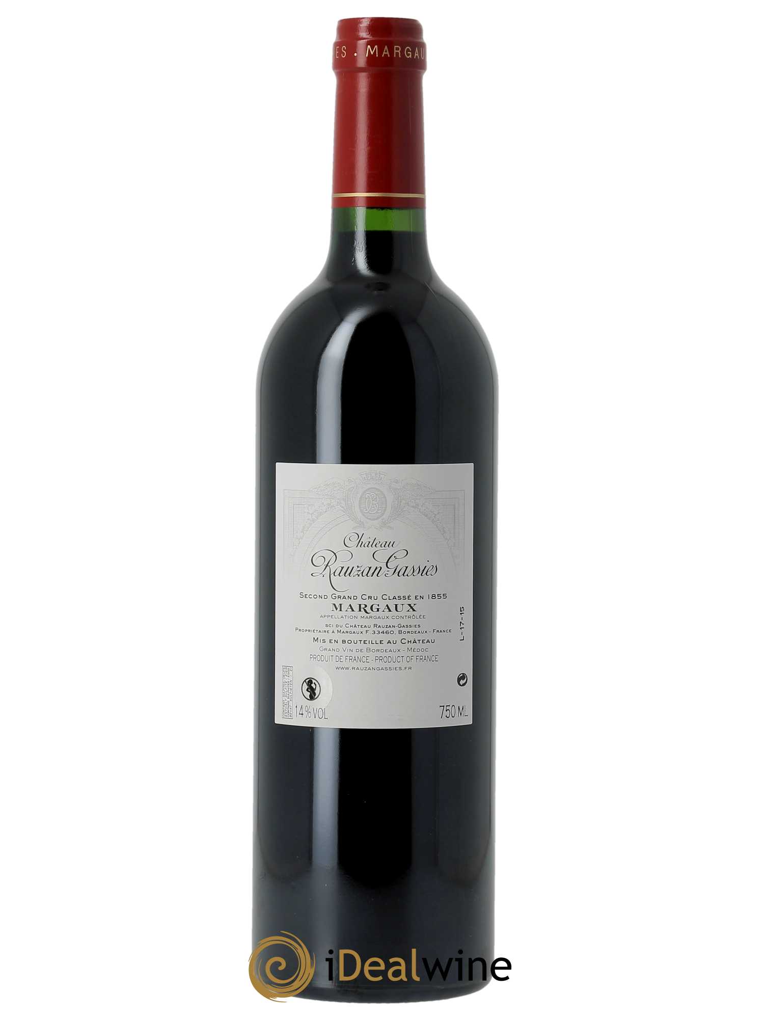 Château Rauzan-Gassies 2ème Grand Cru Classé  2015 - Lotto di 1 bottiglia - 1