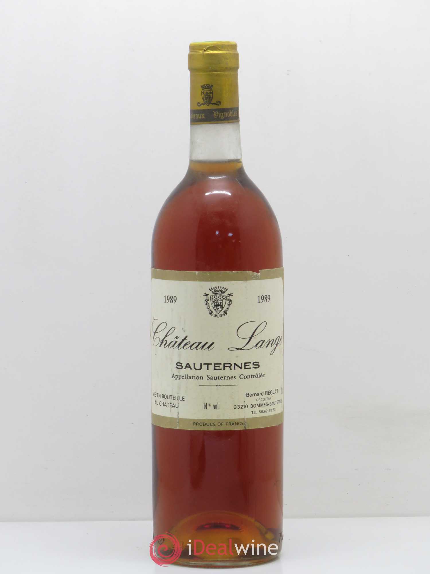 Sauternes Château Lange 1989 - Lot de 1 bouteille - 0