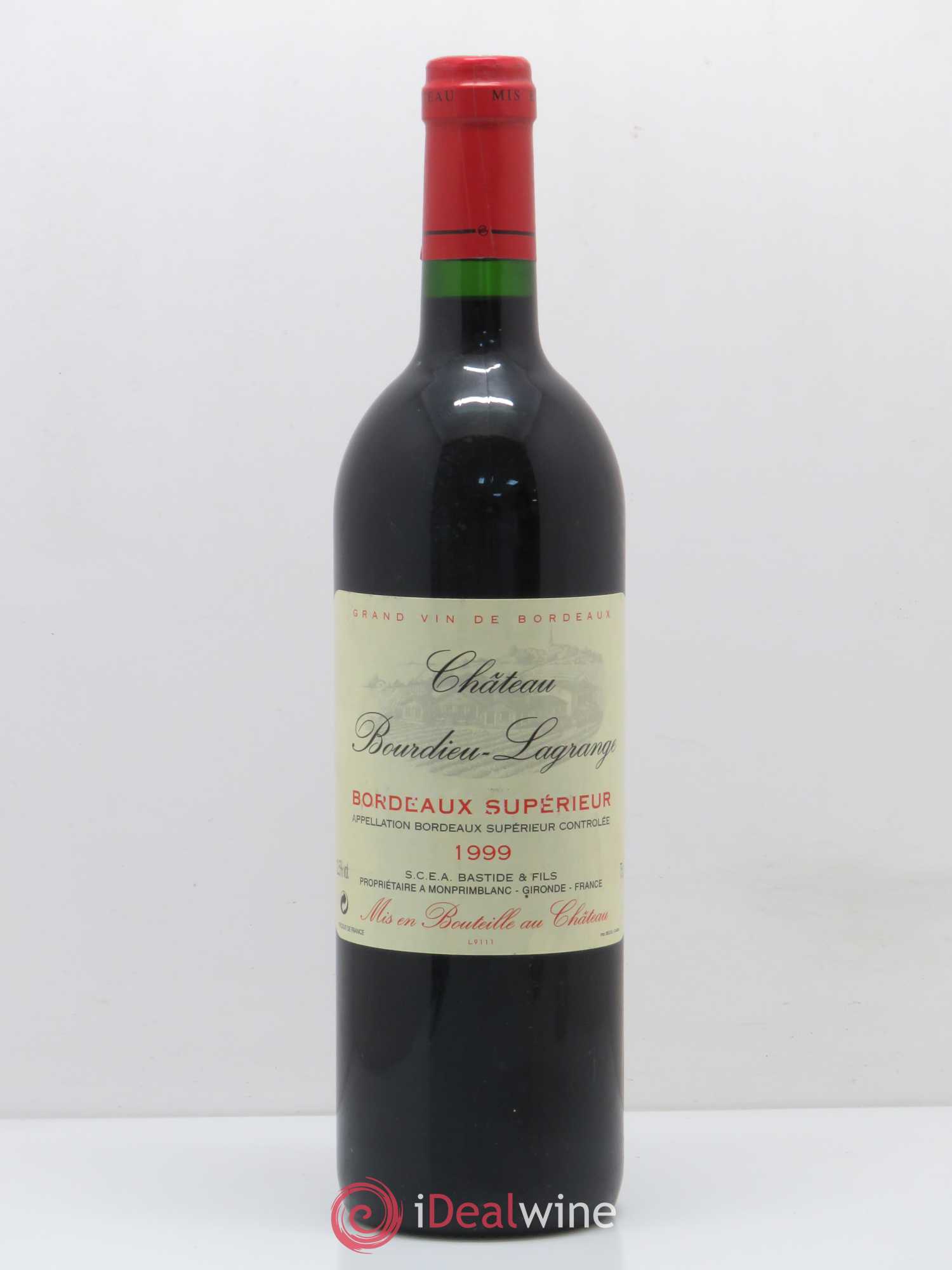 Bordeaux Bordeaux Supérieur Château Bourdieu Lagrange 1999 - Lot de 1 bouteille - 0