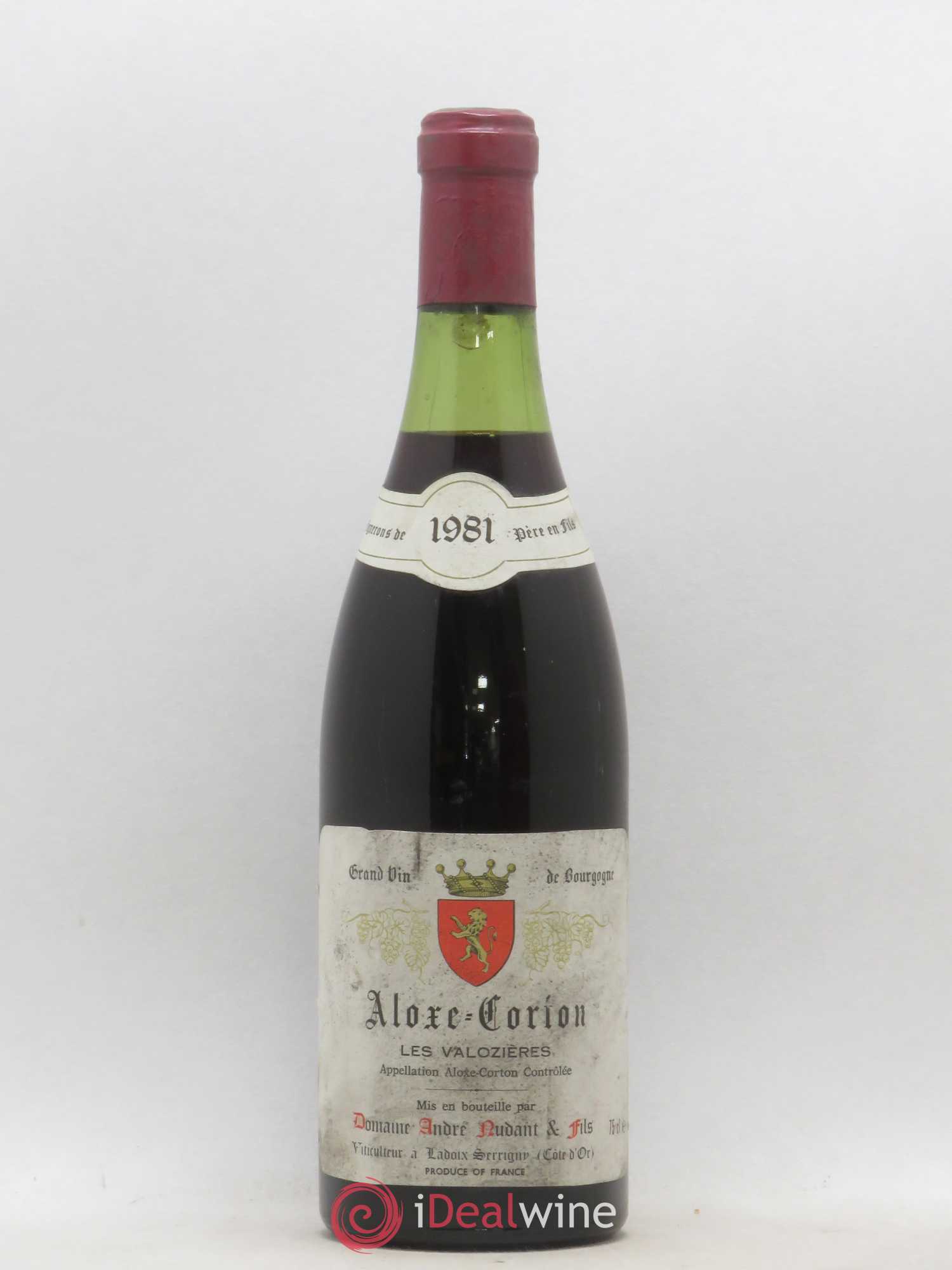 Aloxe-Corton 1er Cru Les Valozières André Nudant et Fils 1981 - Lot de 1 bouteille - 0