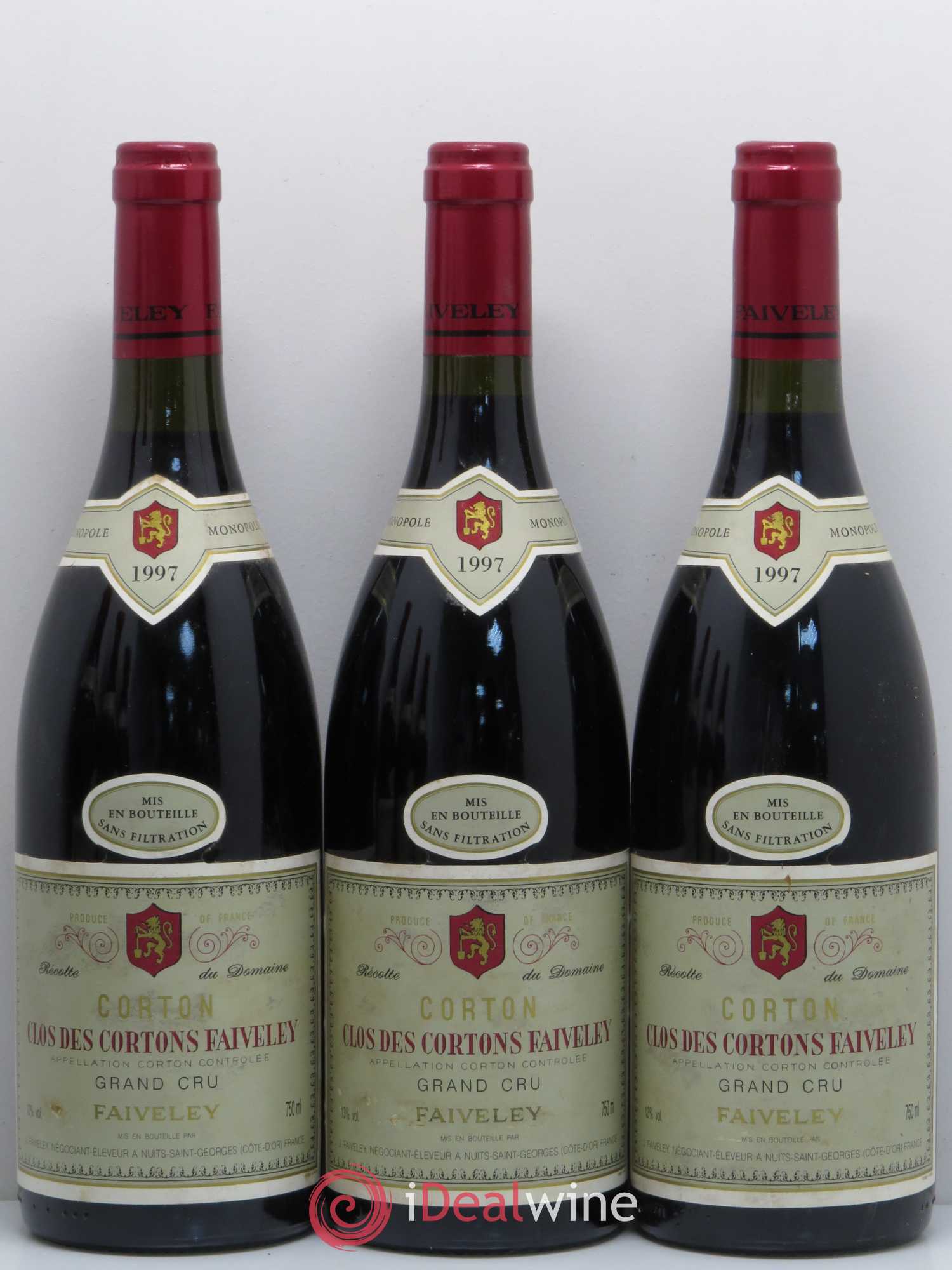 Corton Grand Cru Clos des Cortons Faiveley  (no reserve) 1997 - Lot of 6 bottles - 1