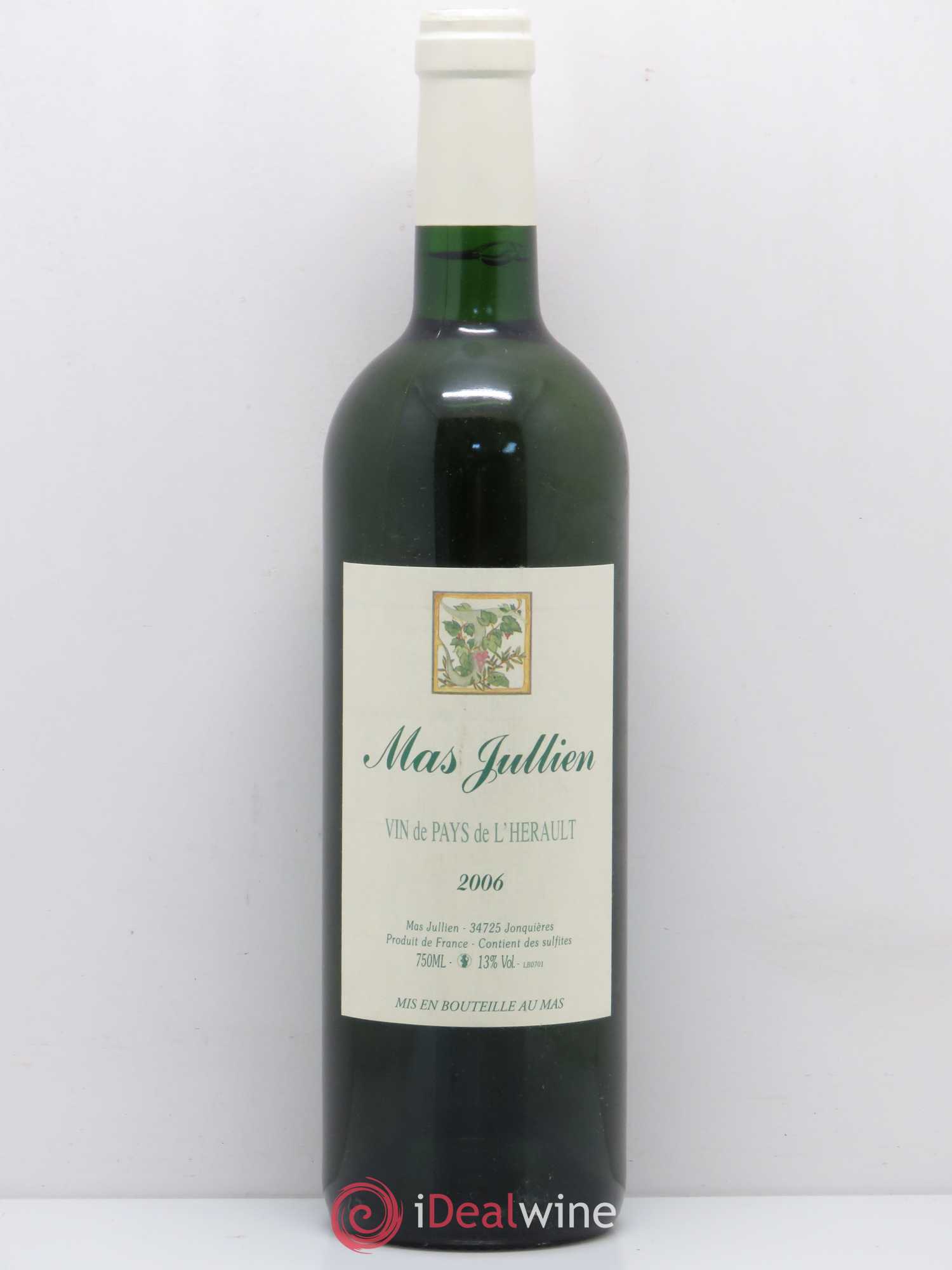 IGP Pays d'Hérault Mas Jullien Olivier Jullien 2006 - Lot de 1 bouteille - 0