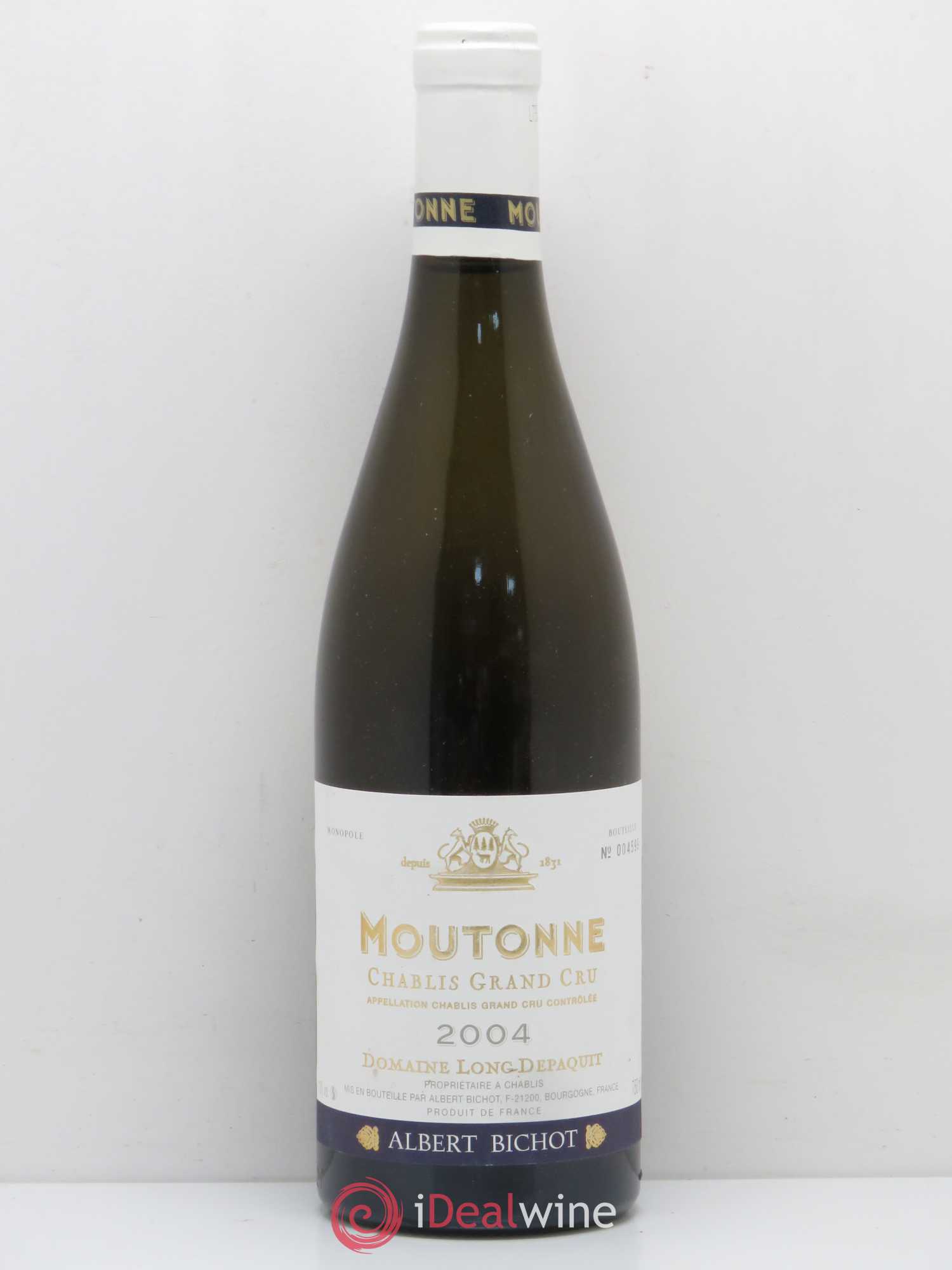 Chablis Grand Cru Moutonne Long Depaquit - Albert Bichot (Domaine)  (sans prix de réserve) 2004 - Lot de 1 bouteille - 0