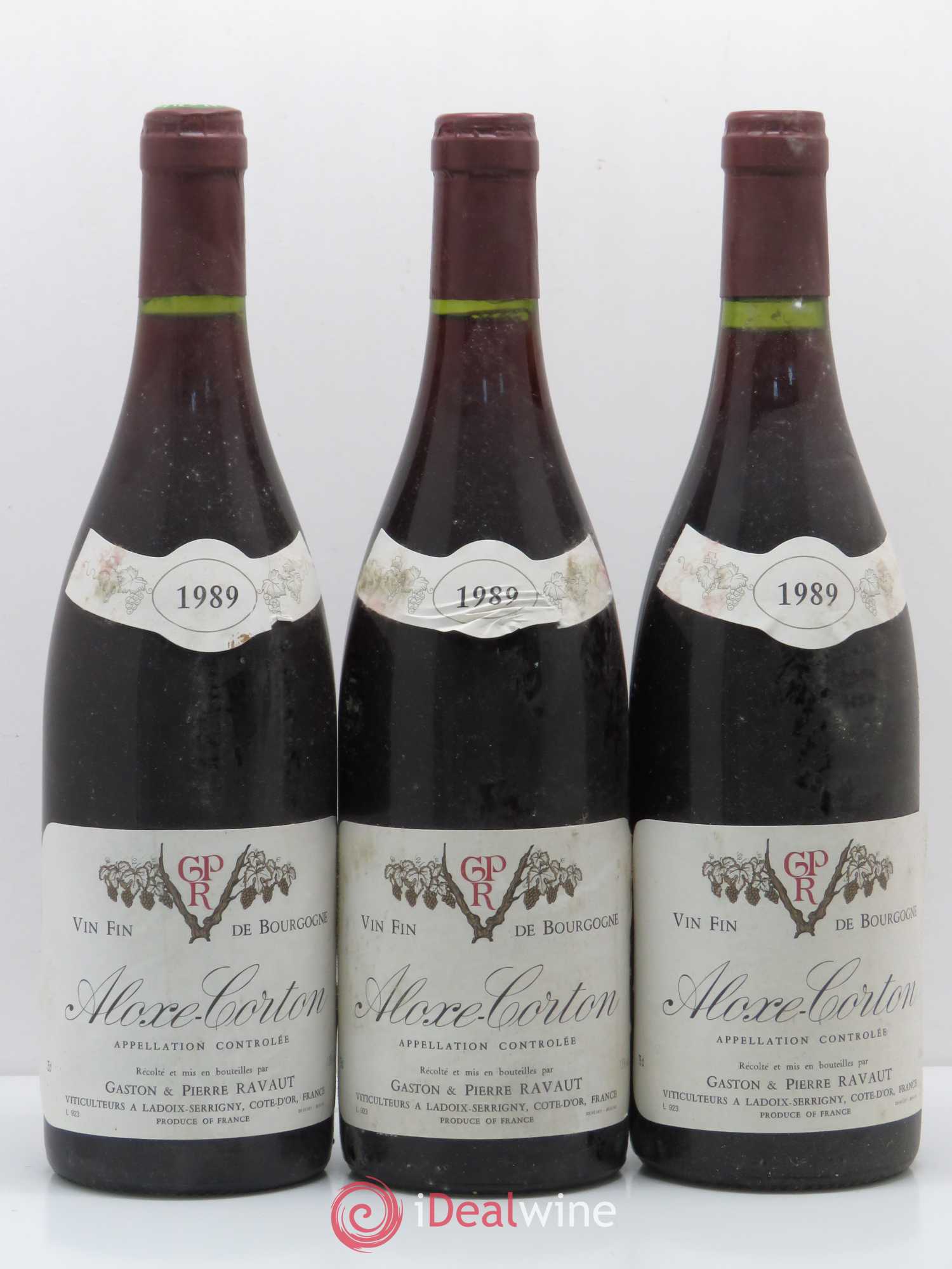 Aloxe-Corton Domaine Ravaut (no reserve) 1989 - Lot of 3 bottles - 0