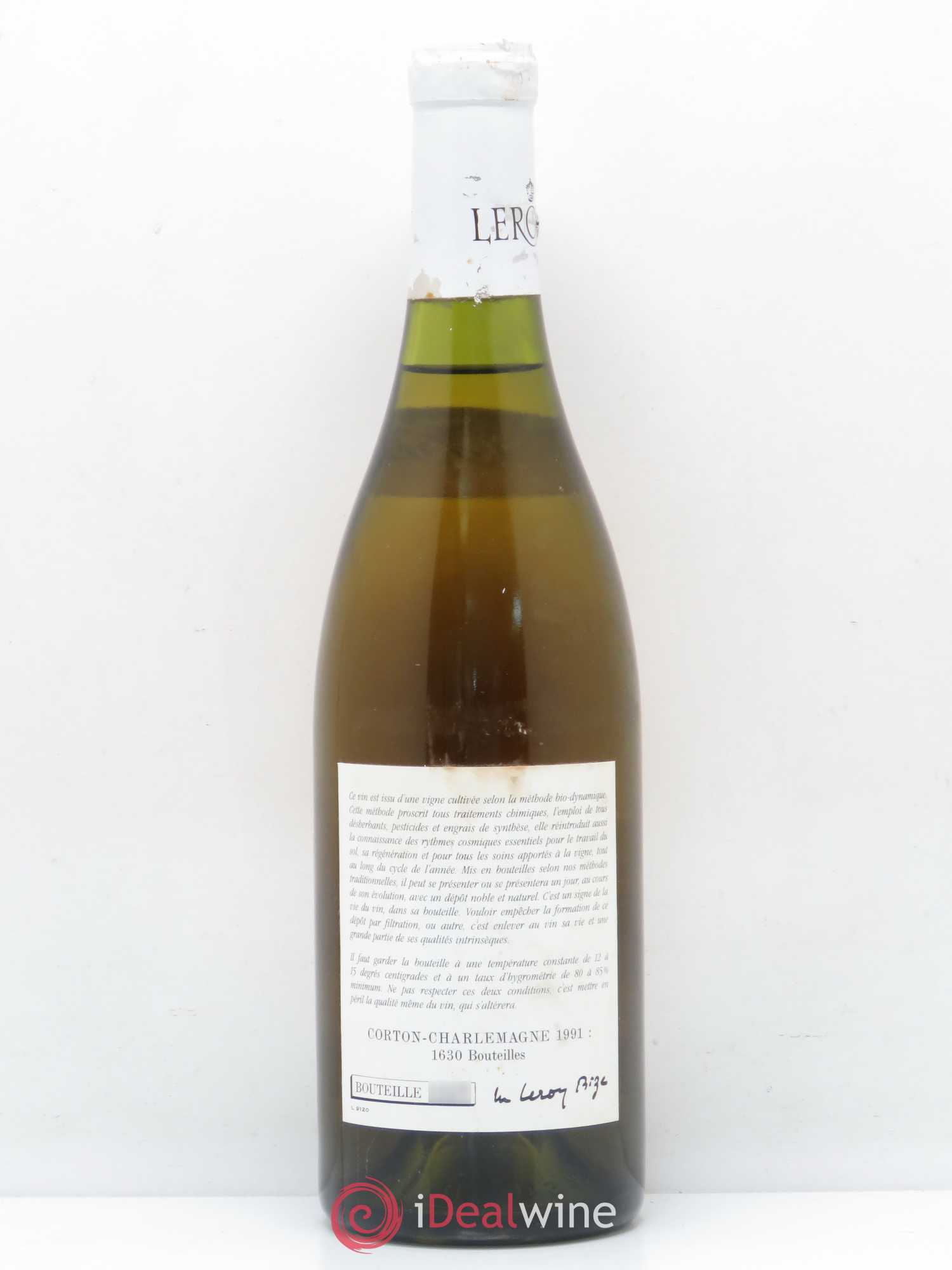 Corton-Charlemagne Grand Cru Leroy (Domaine) 1991 - Lot de 1 bouteille - 1