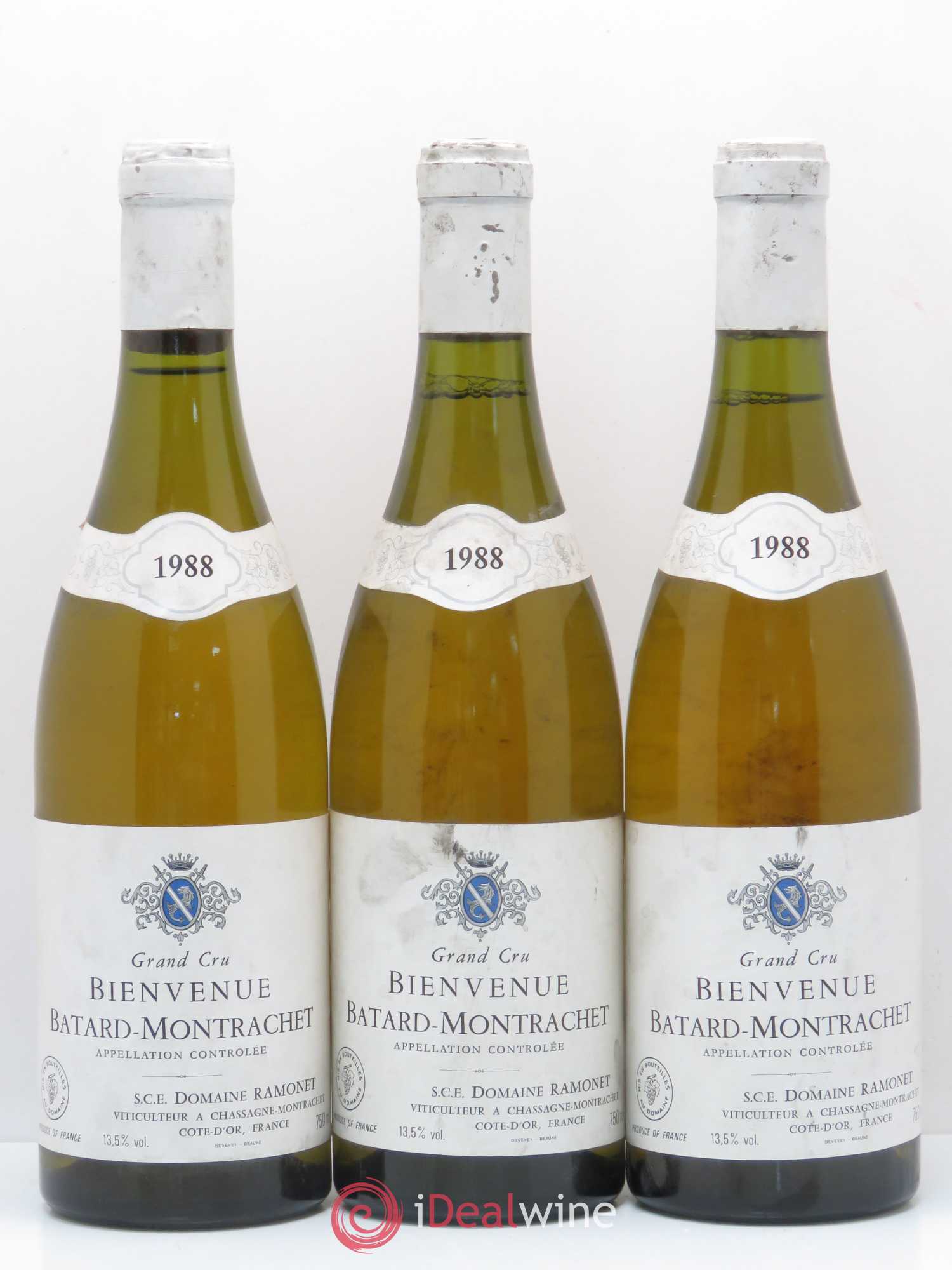 Bienvenues-Bâtard-Montrachet Grand Cru Ramonet (Domaine) 1988 - Lot of 3 bottles - 0