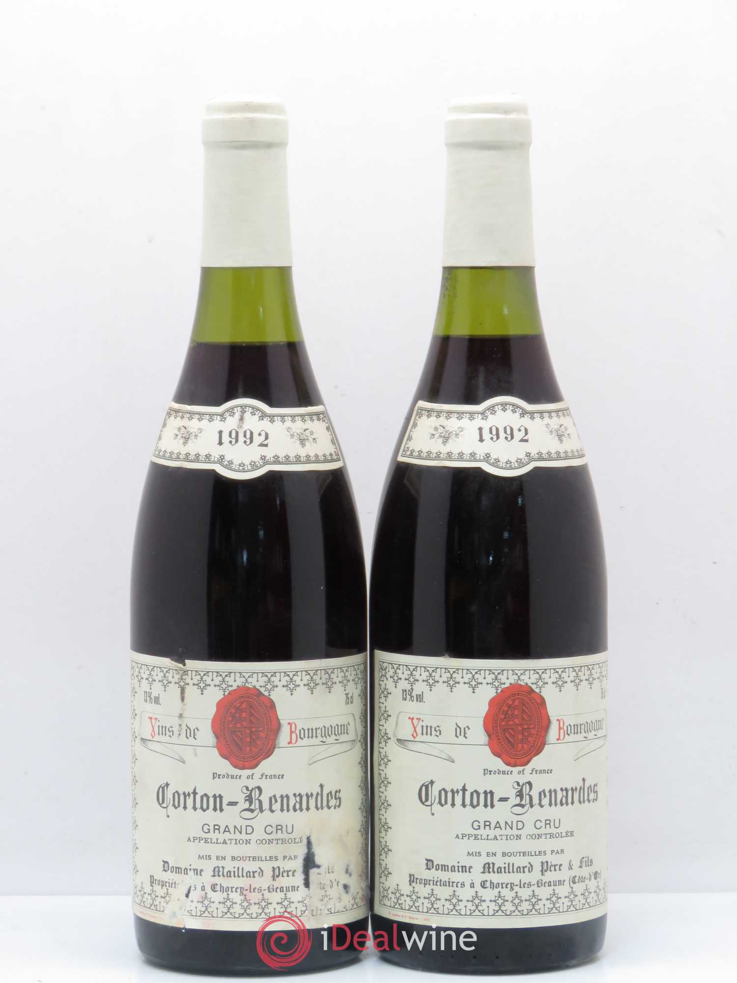 Corton Grand Cru Les Renardes Maillard et Fils (Domaine) 1992 - Lot de 2 bouteilles - 0